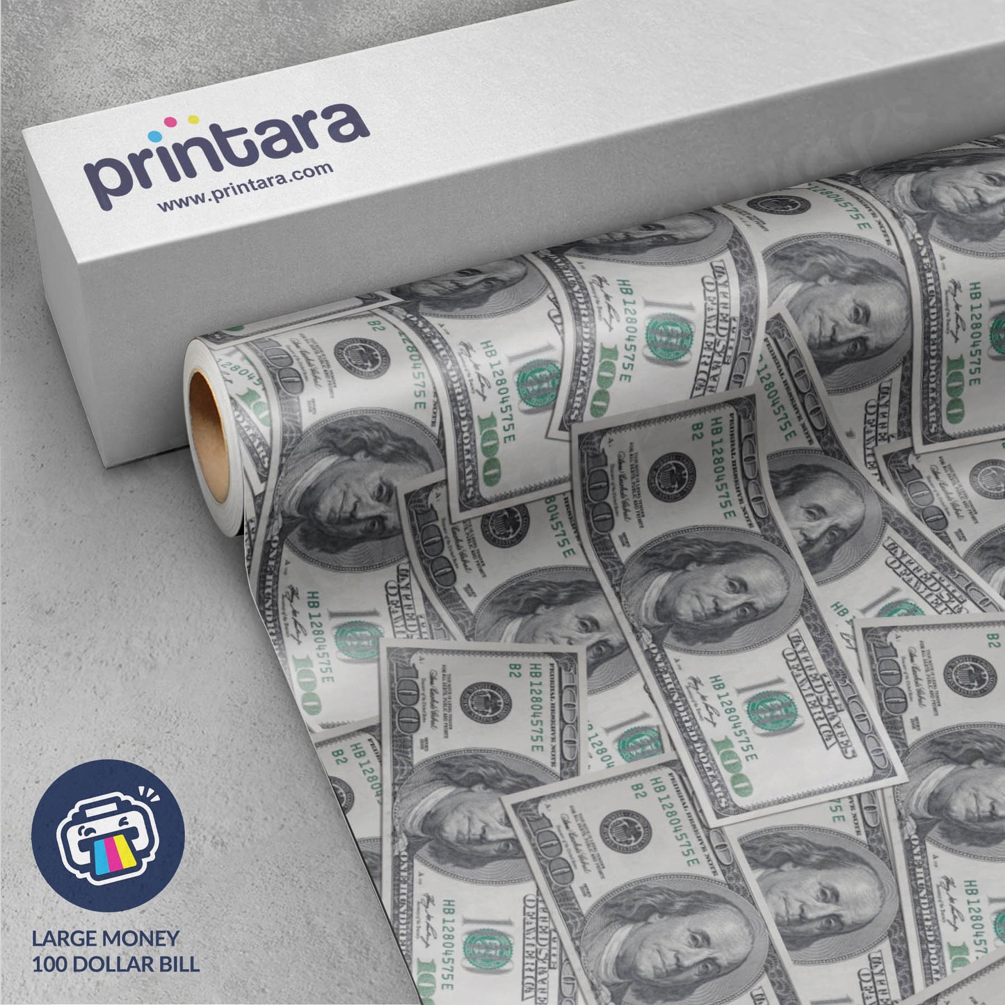 Printara Large Money $100 Dollar Bill Vinyl Wrap
