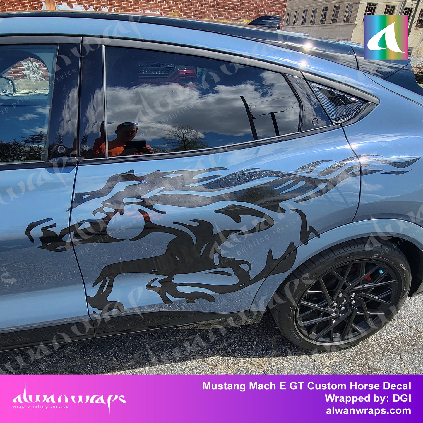 custom mustang gt horse decal
