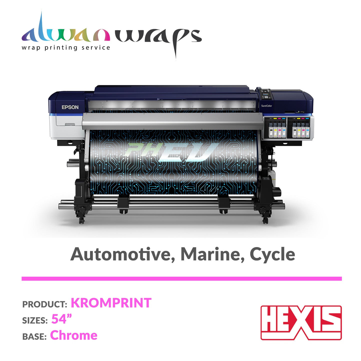 HEXIS Printable Conform Chrome Vinyl Wrap Film