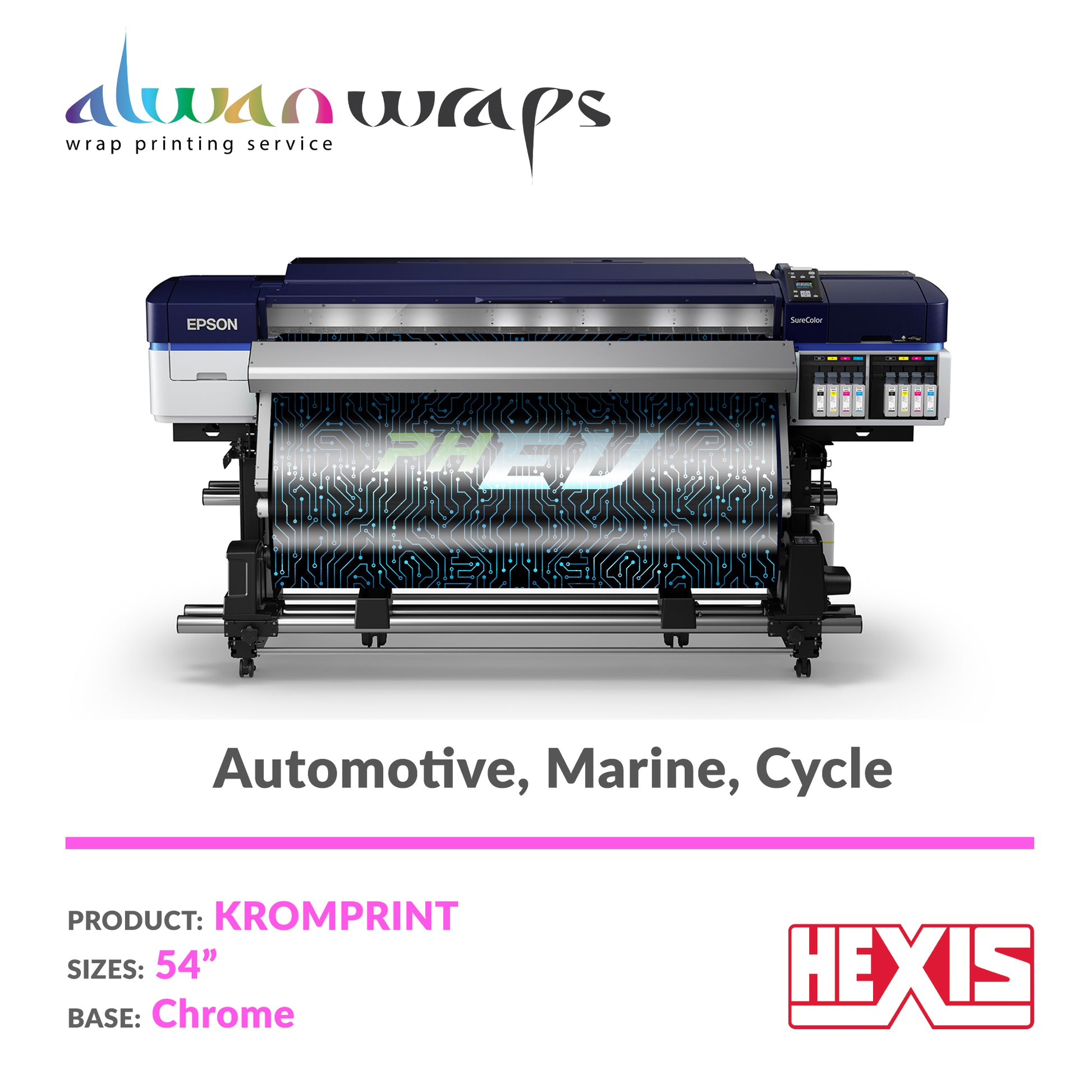 HEXIS Printable Conform Chrome Vinyl Wrap Film