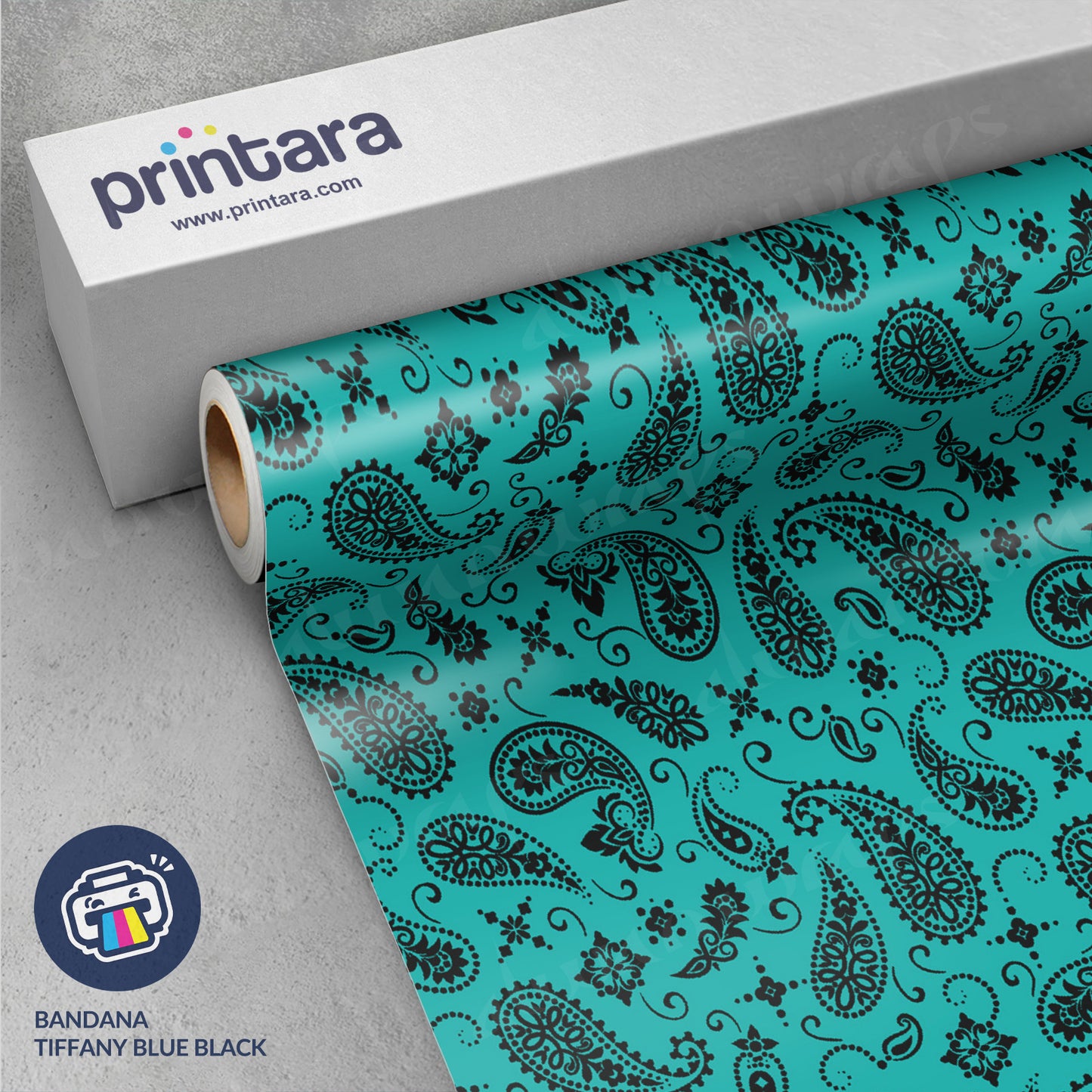 Bandana Tiffany Blue & Black Vinyl Wrap