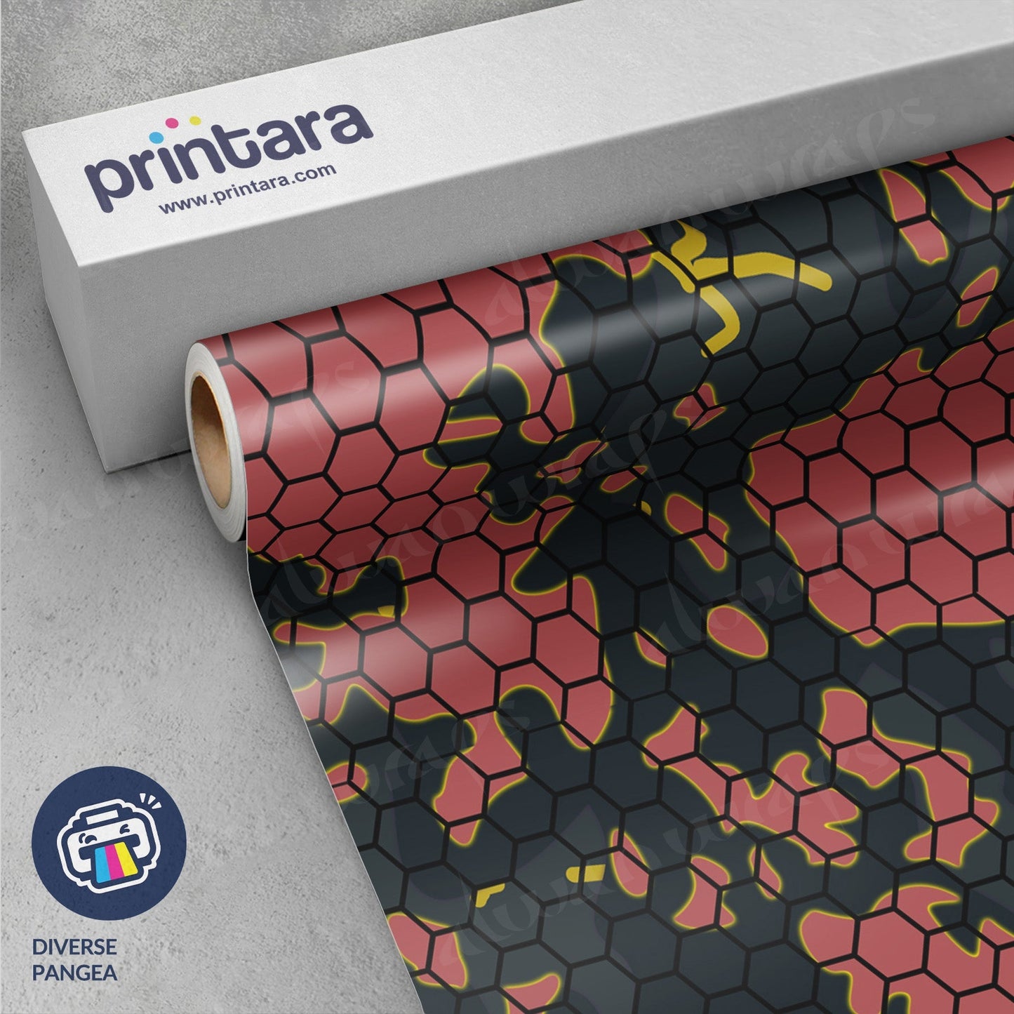 Printara Diverse Pangaea Vinyl Wrap | Blowout Stock | 3M Media | 5ft x 6ft | 505327