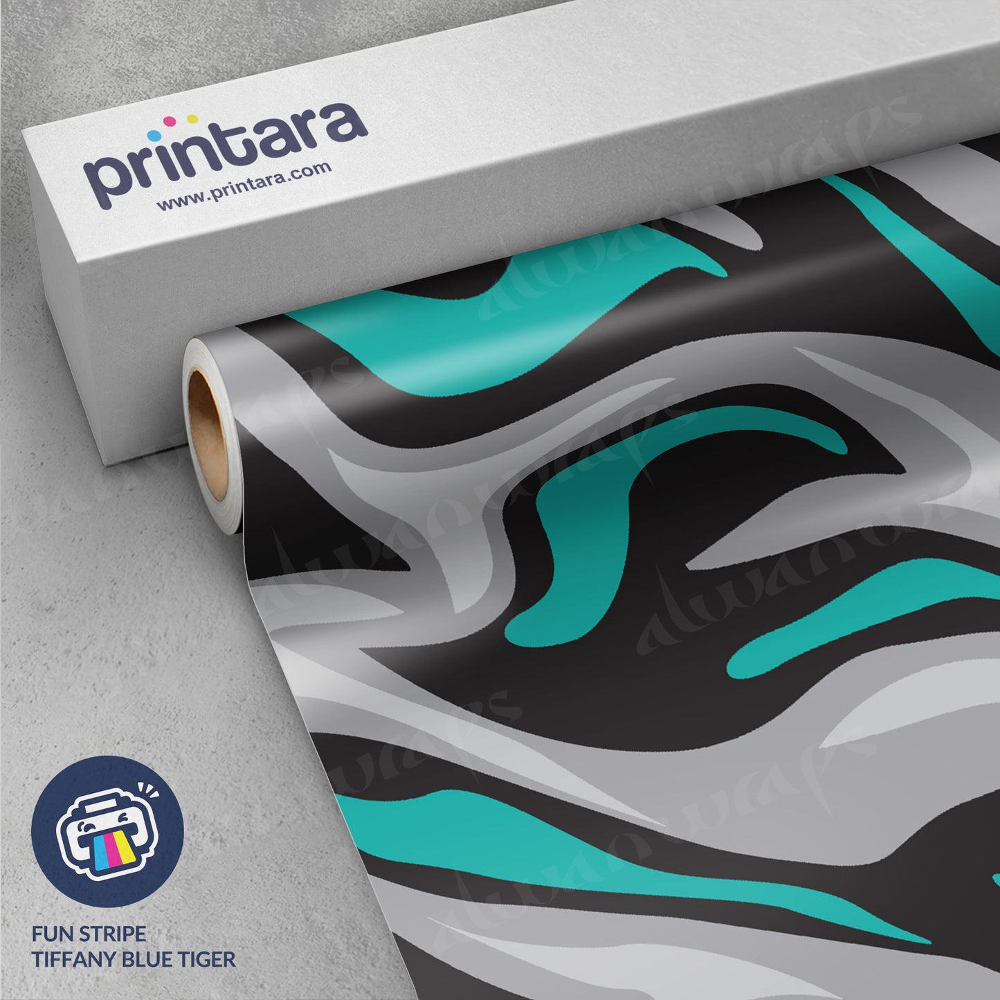 Fun Stripe Tiffany Blue Tiger Vinyl Wrap