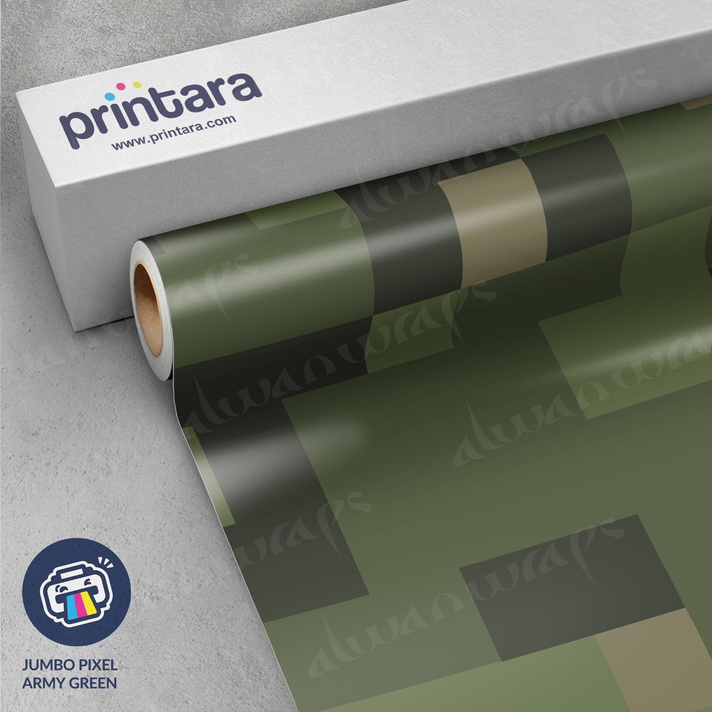 Jumbo Pixel Army Green Vinyl Wrap