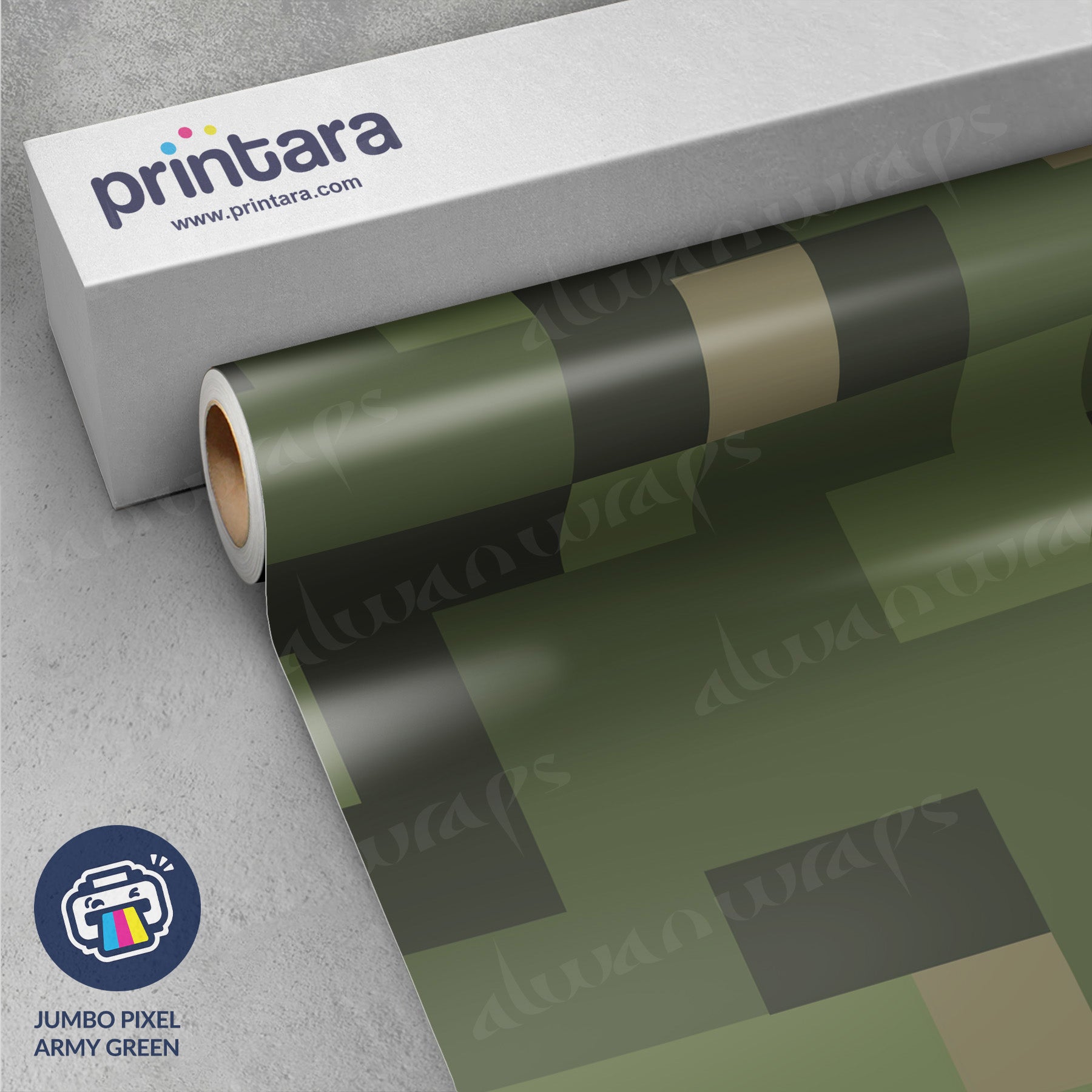 Jumbo Pixel Army Green Vinyl Wrap