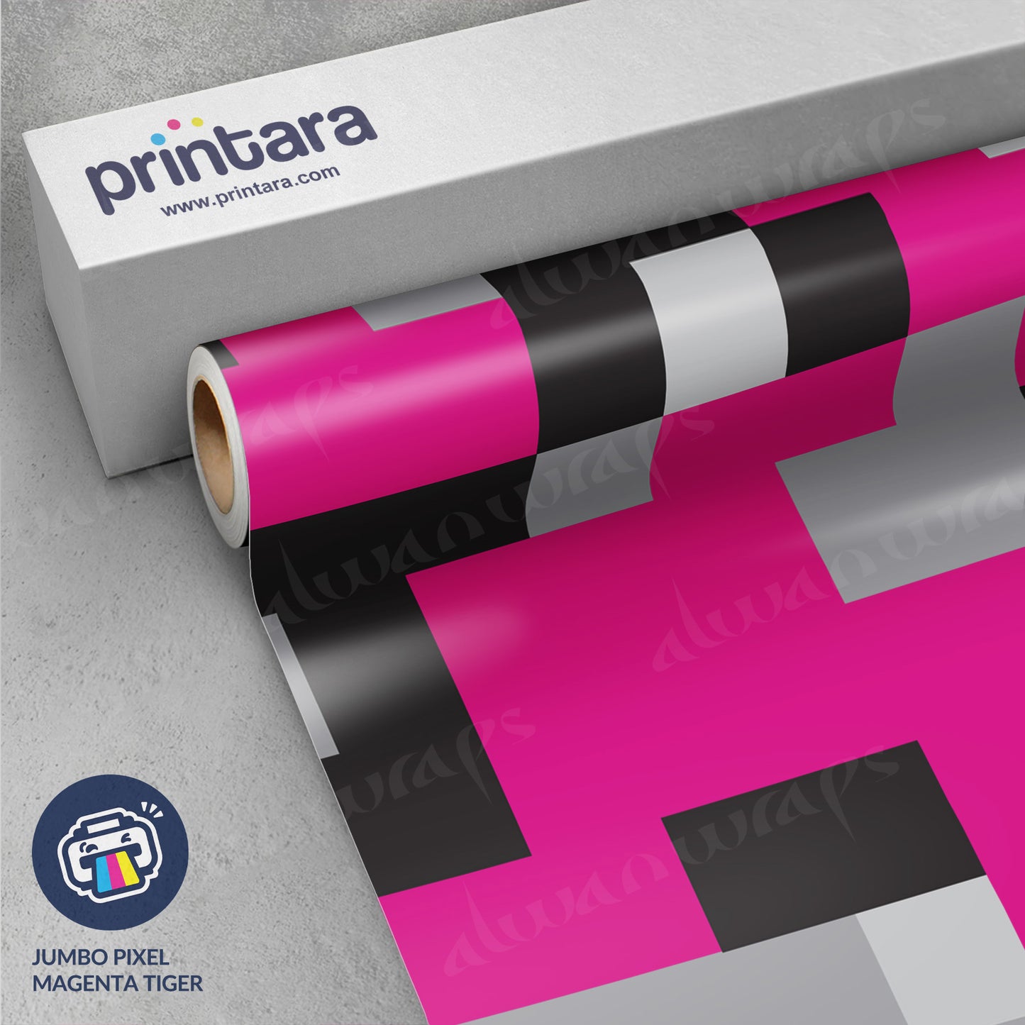 Jumbo Pixel Magenta Tiger Vinyl Wrap