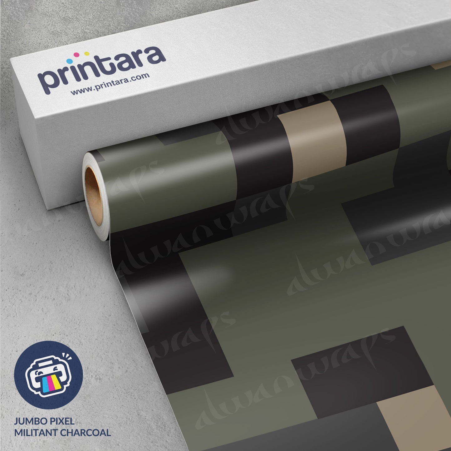 Jumbo Pixel Militant Charcoal Vinyl Wrap