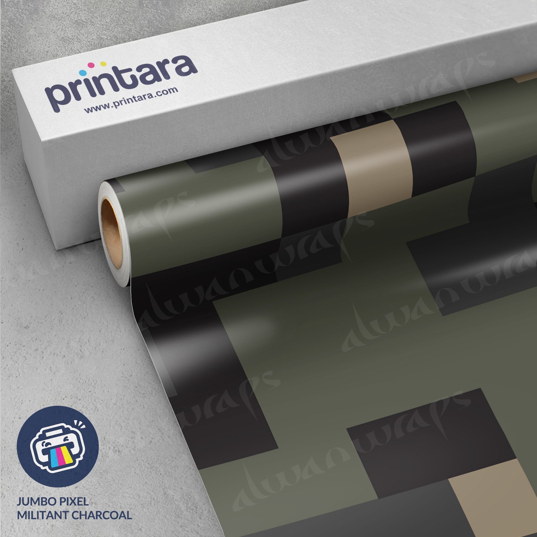 Jumbo Pixel Militant Charcoal Vinyl Wrap