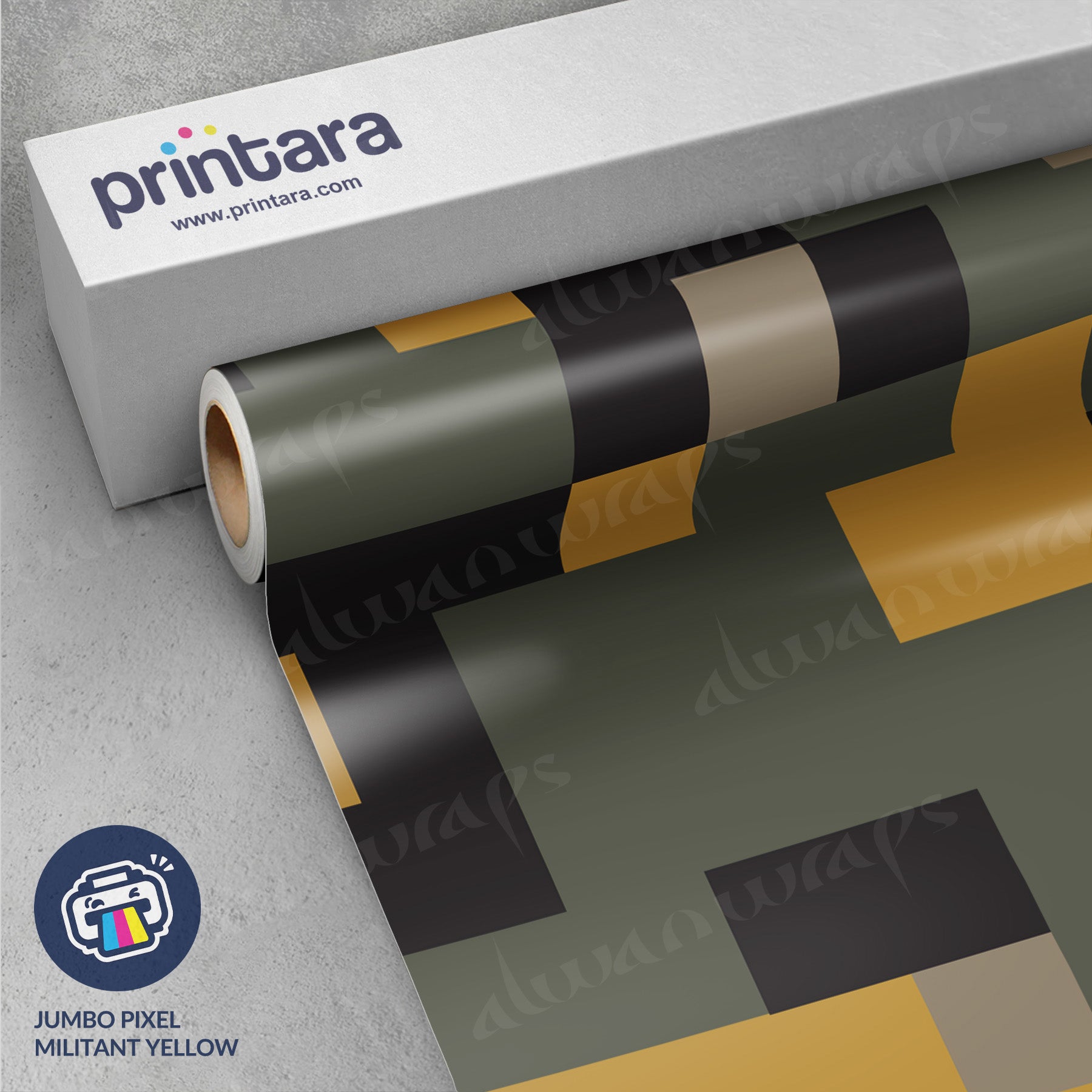 Jumbo Pixel Militant Yellow Vinyl Wrap