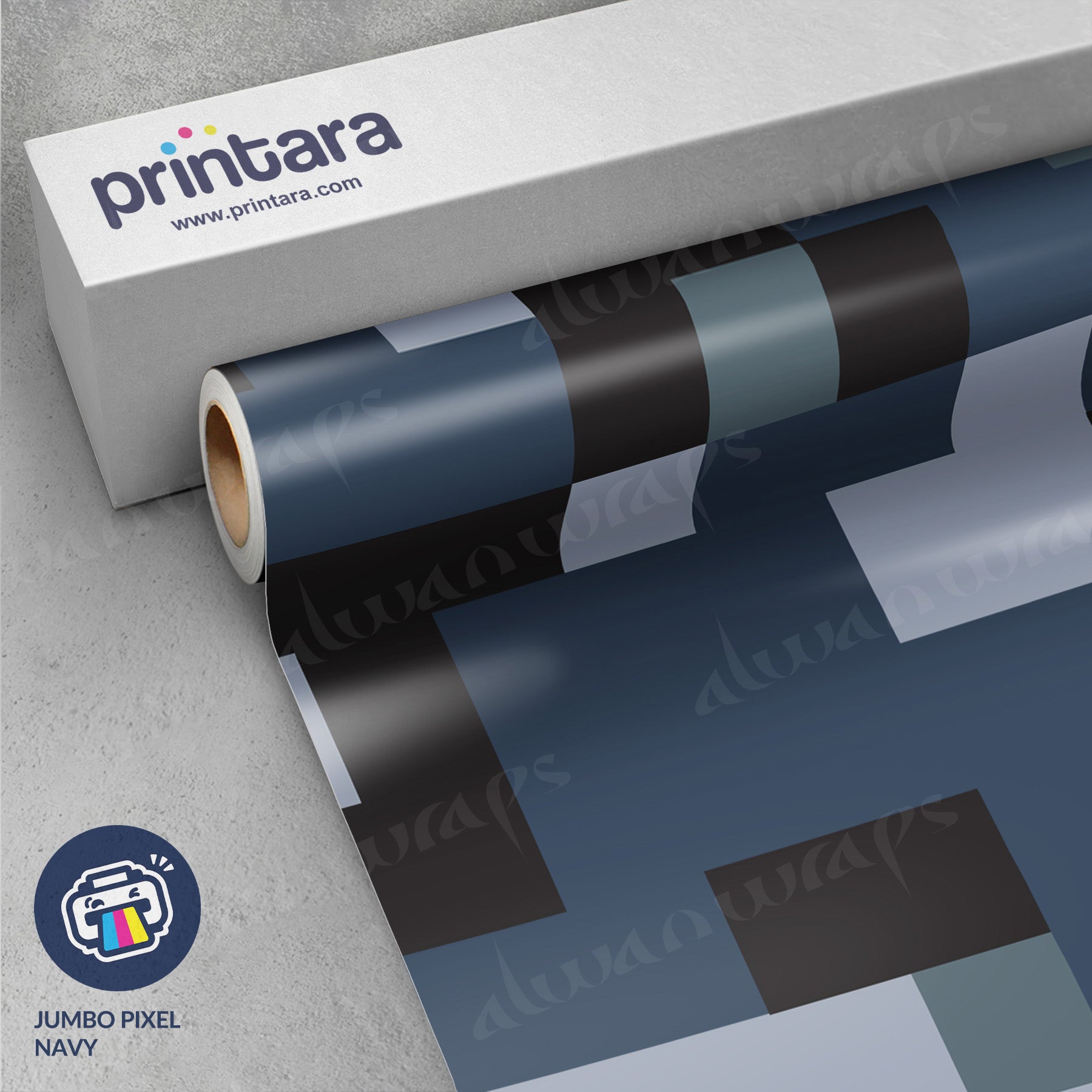 Jumbo Pixel Navy Vinyl Wrap
