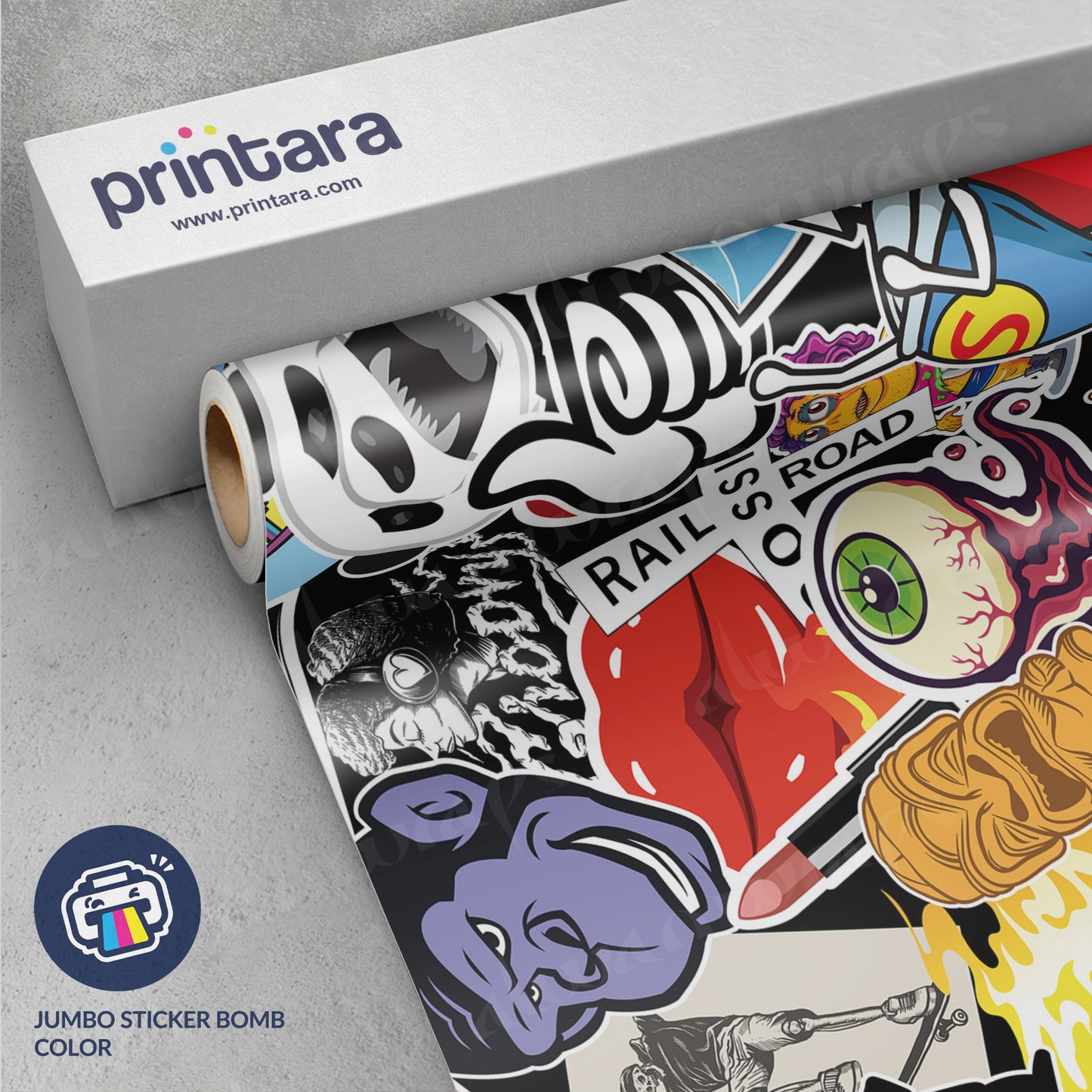 Jumbo Sticker Bomb Color Vinyl Wrap