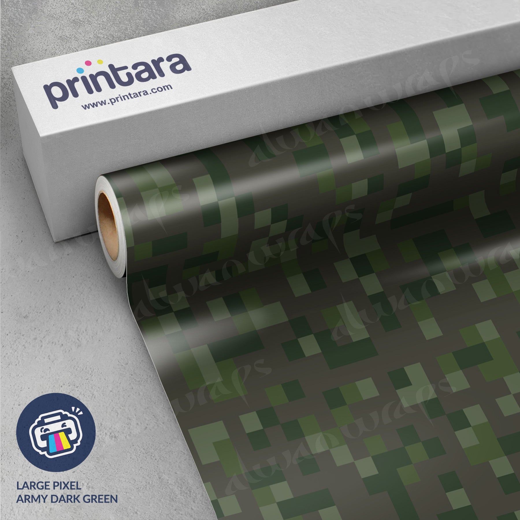 Large Pixel Army Dark Green Vinyl Wrap