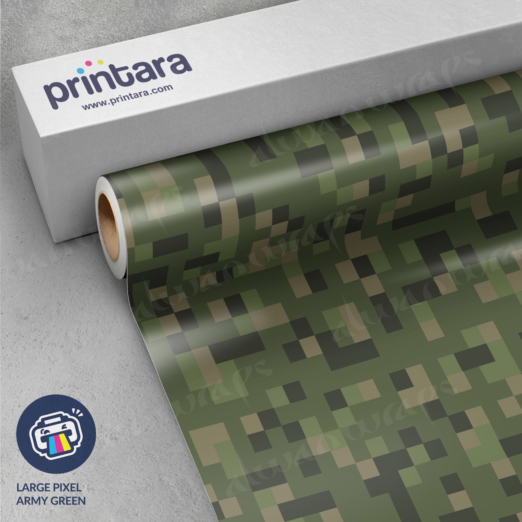 Large Pixel Army Green Vinyl Wrap