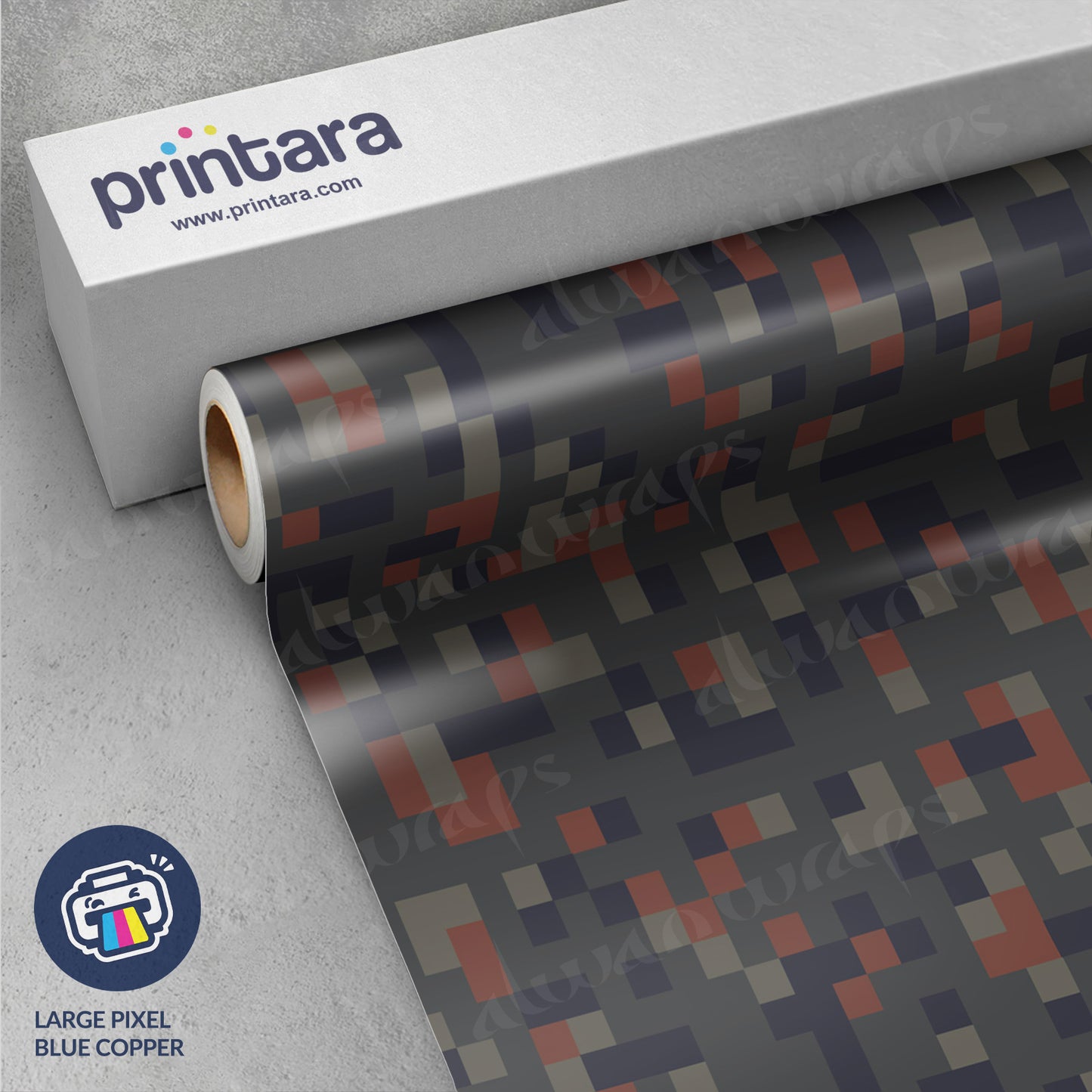 Large Pixel Blue Copper Vinyl Wrap