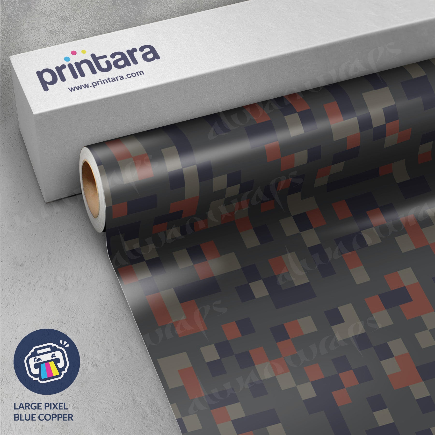 Large Pixel Blue Copper Vinyl Wrap