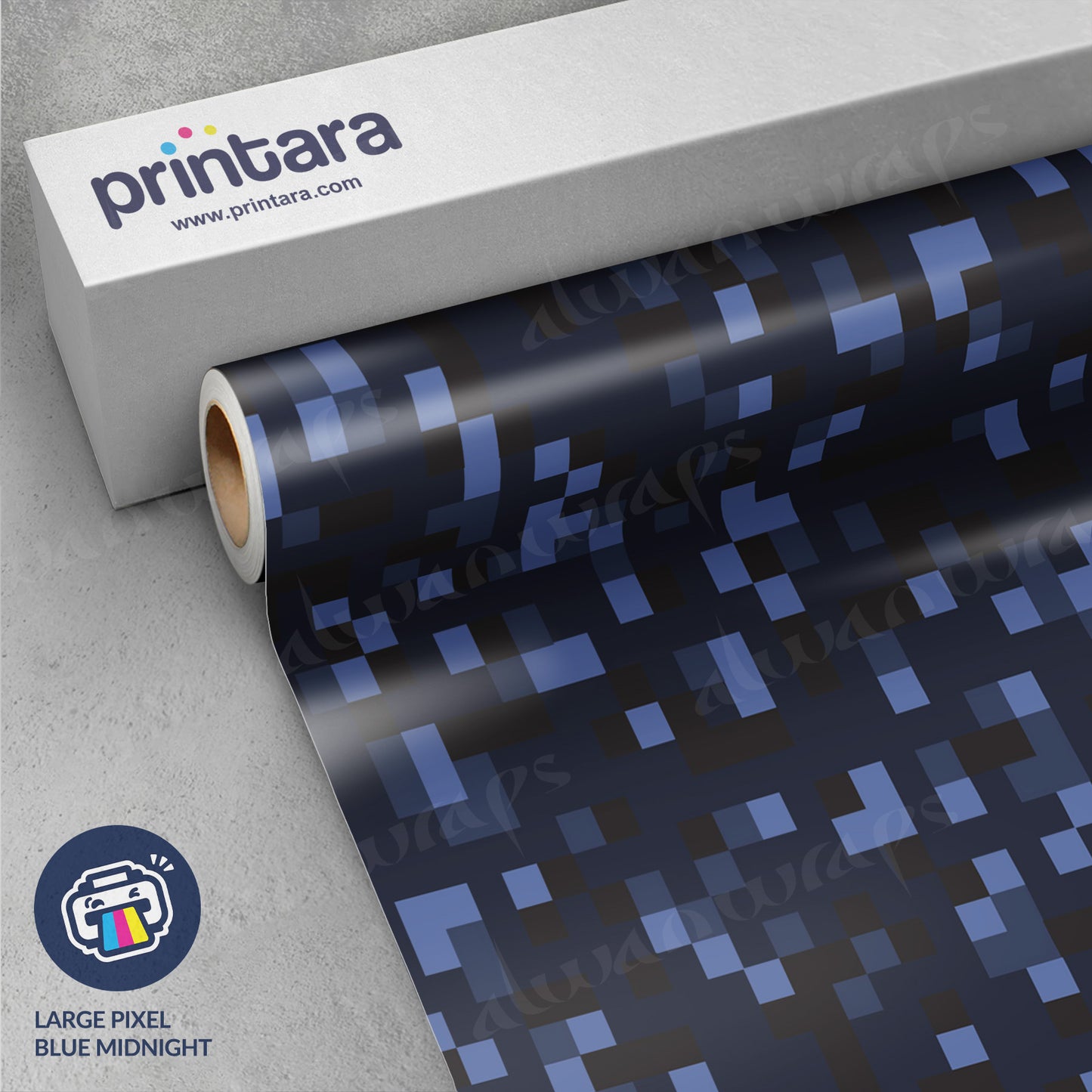 Large Pixel Blue Midnight Vinyl Wrap