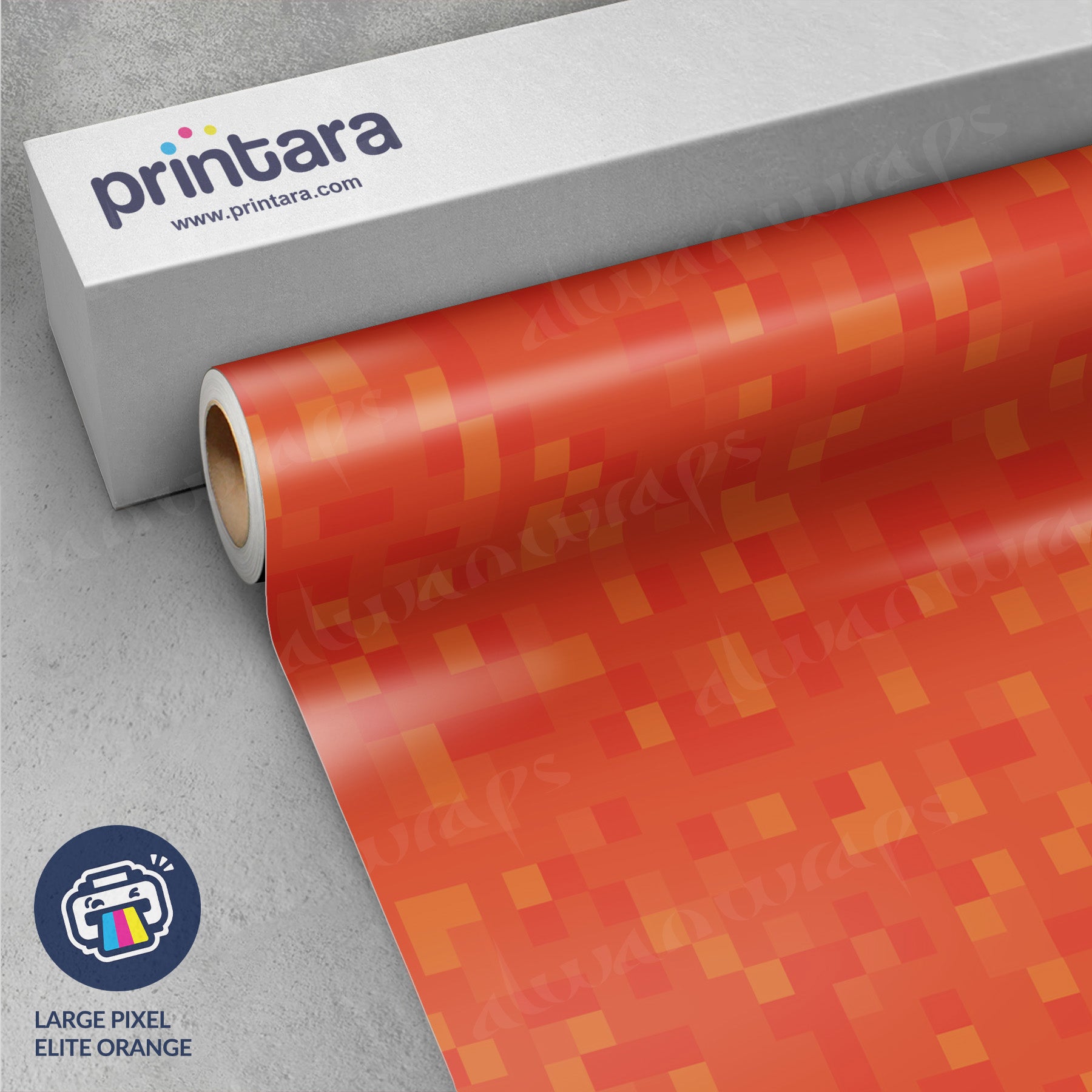 Large Pixel Elite Orange Vinyl Wrap