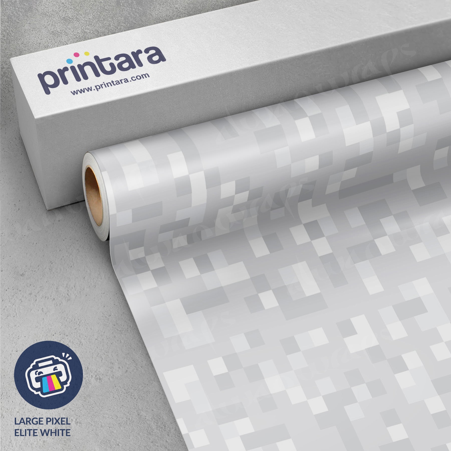 Large Pixel Elite White Vinyl Wrap