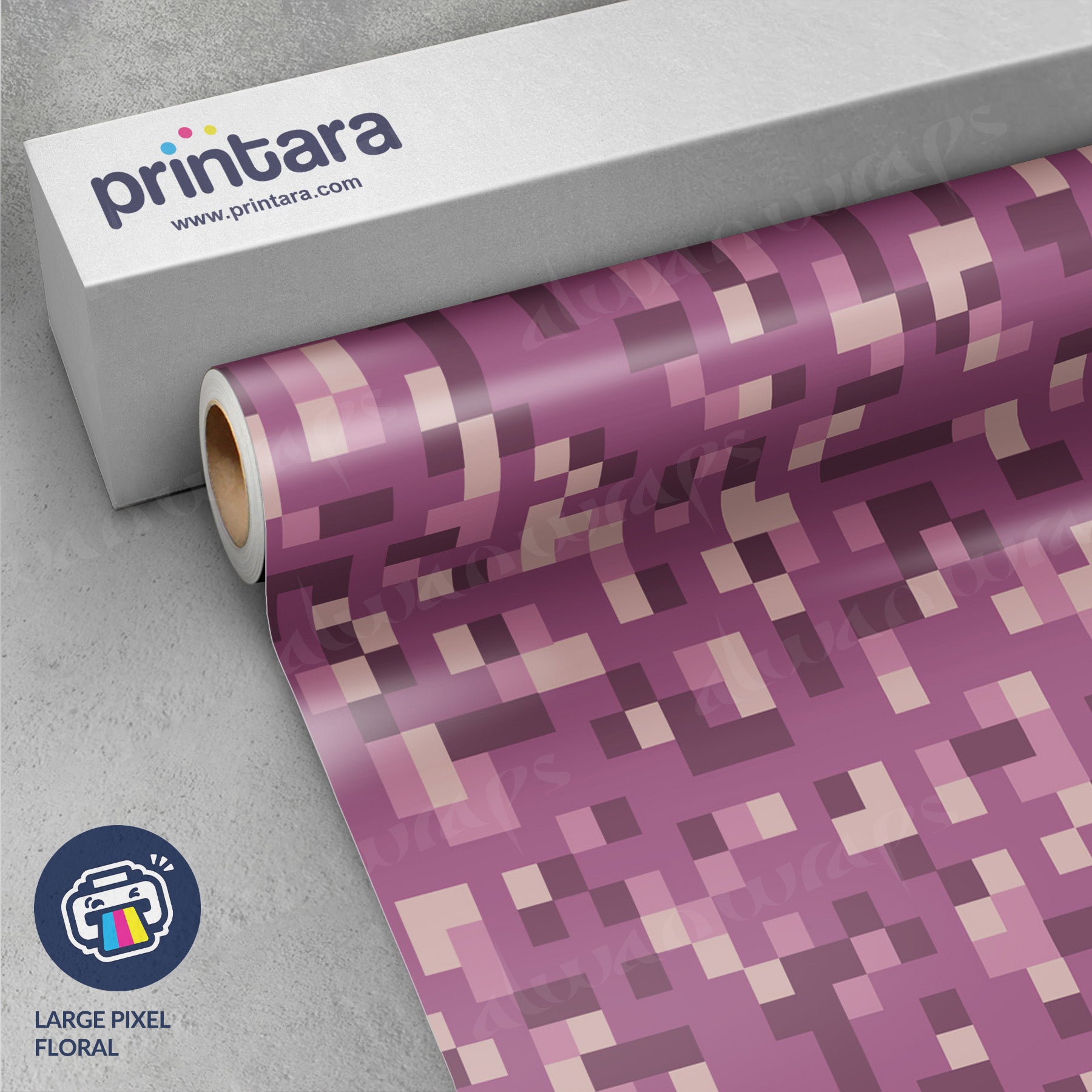 Large Pixel Floral Vinyl Wrap