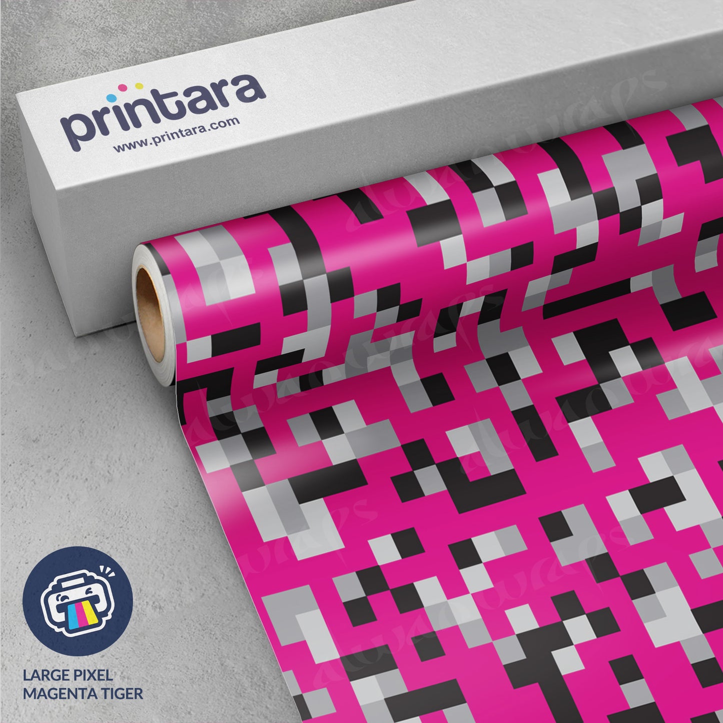 Large Pixel Magenta Tiger Vinyl Wrap