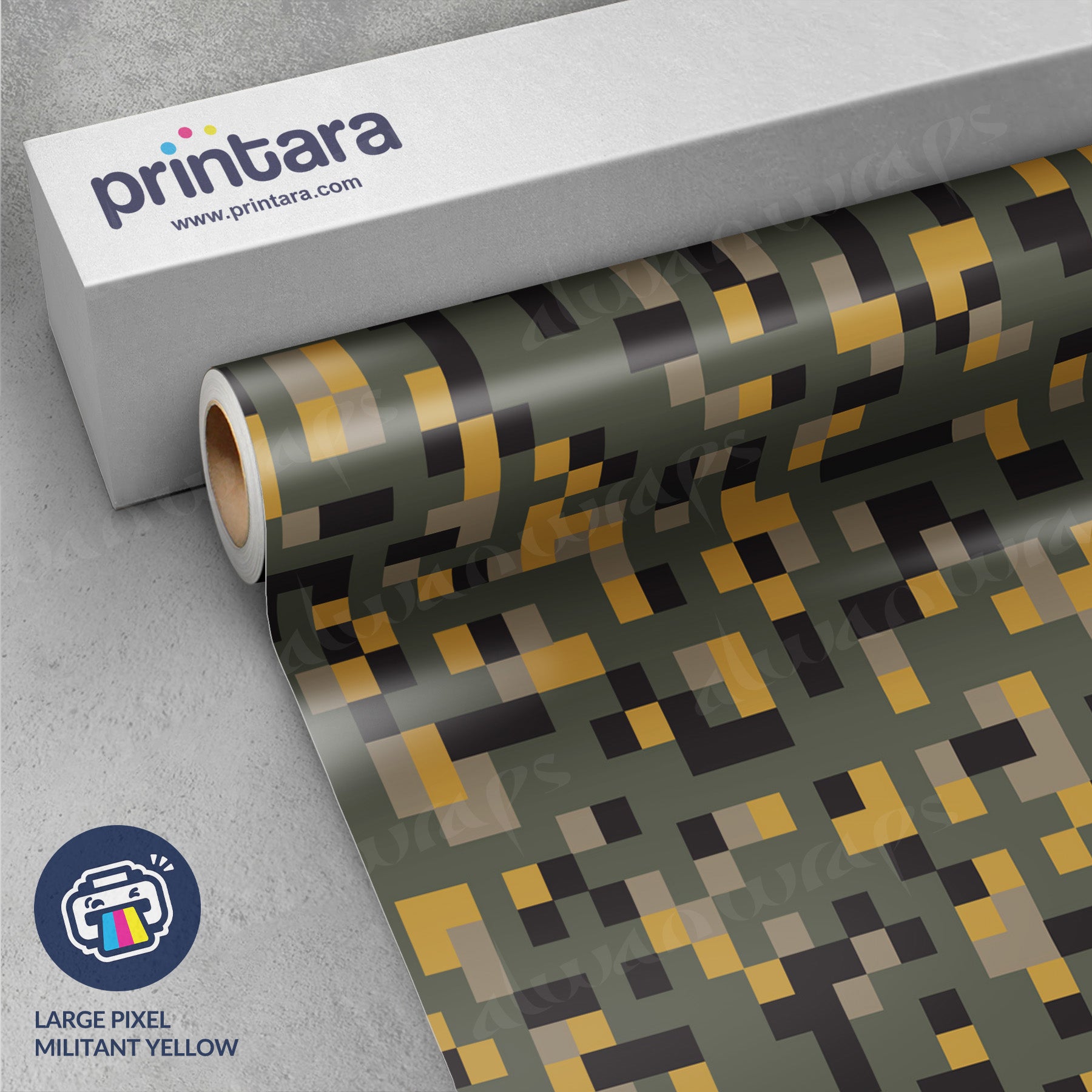 Large Pixel Militant Yellow Vinyl Wrap