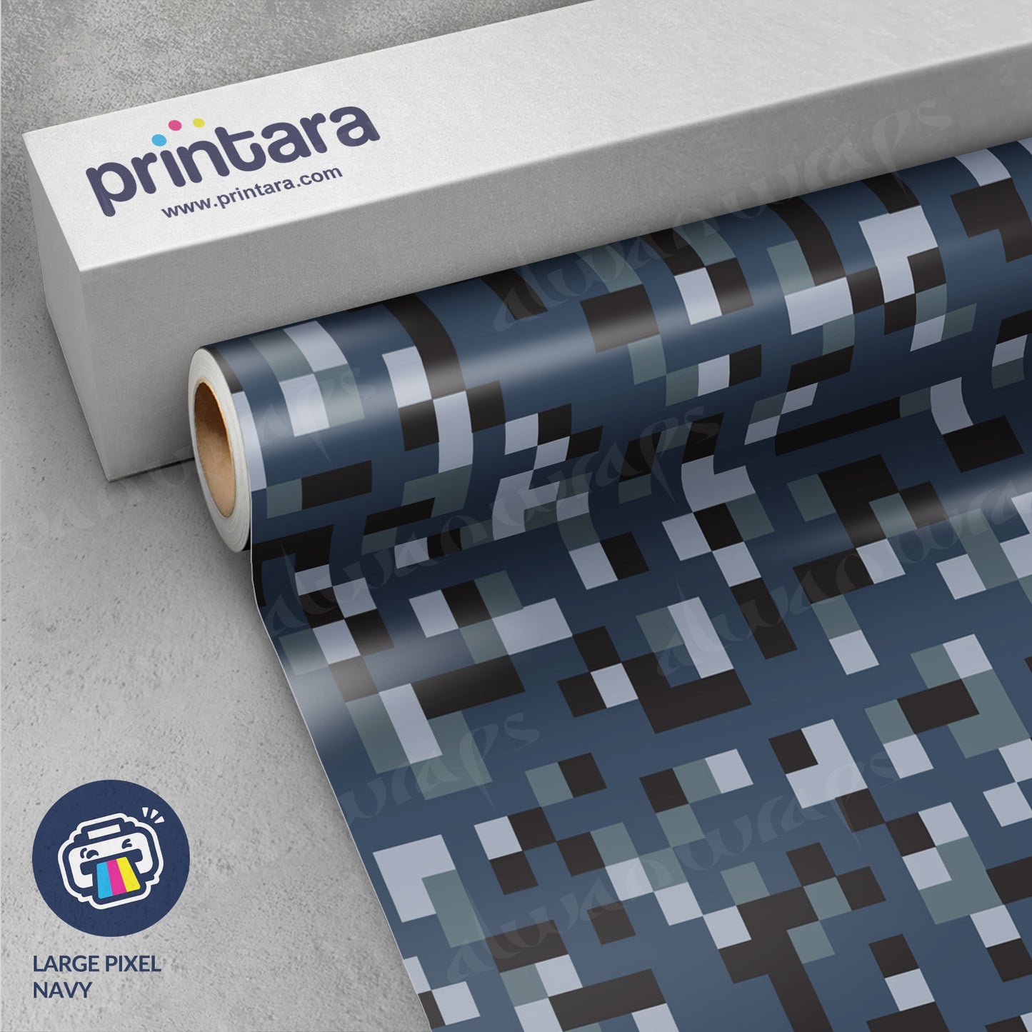 Large Pixel Navy Vinyl Wrap