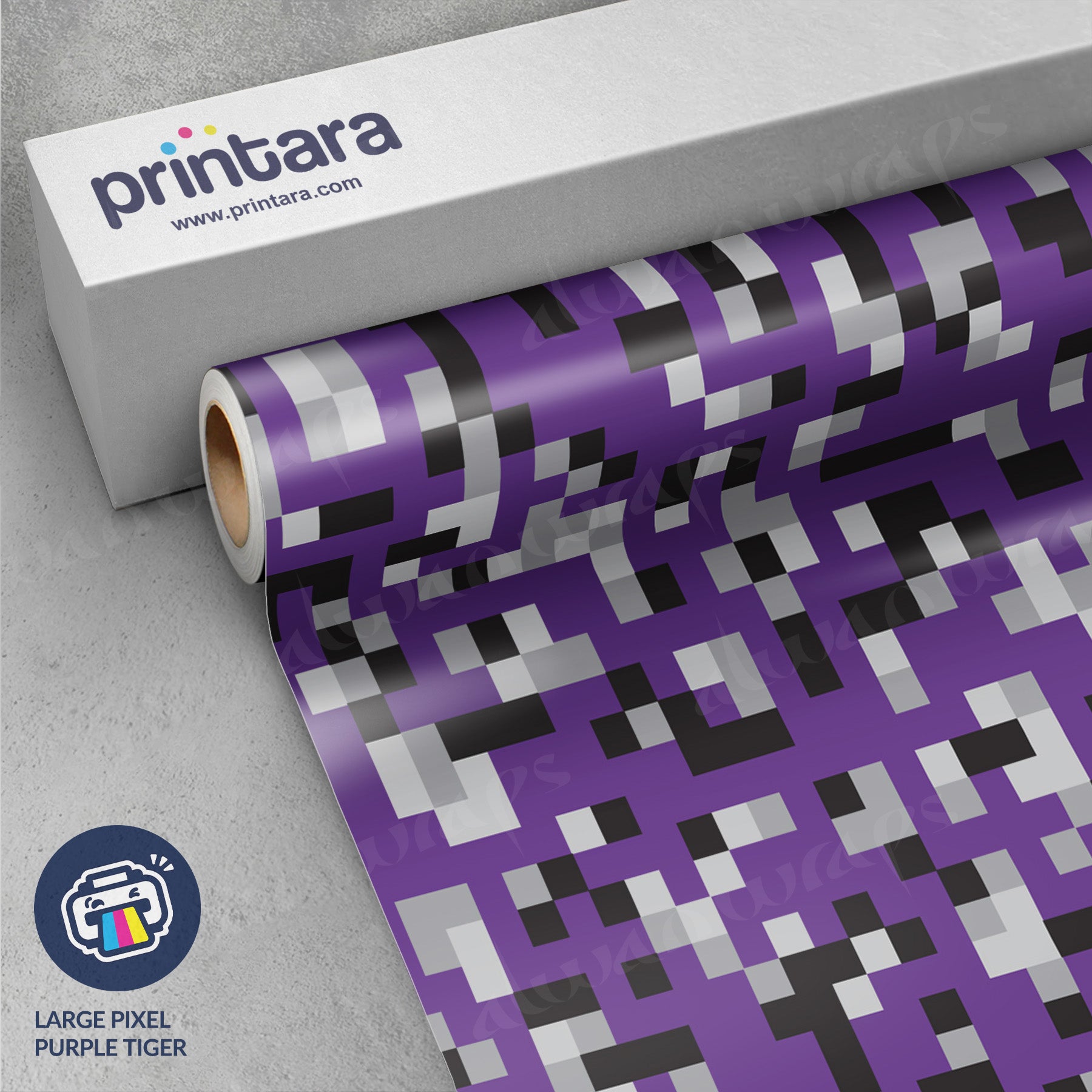 Large Pixel Purple Tiger Vinyl Wrap