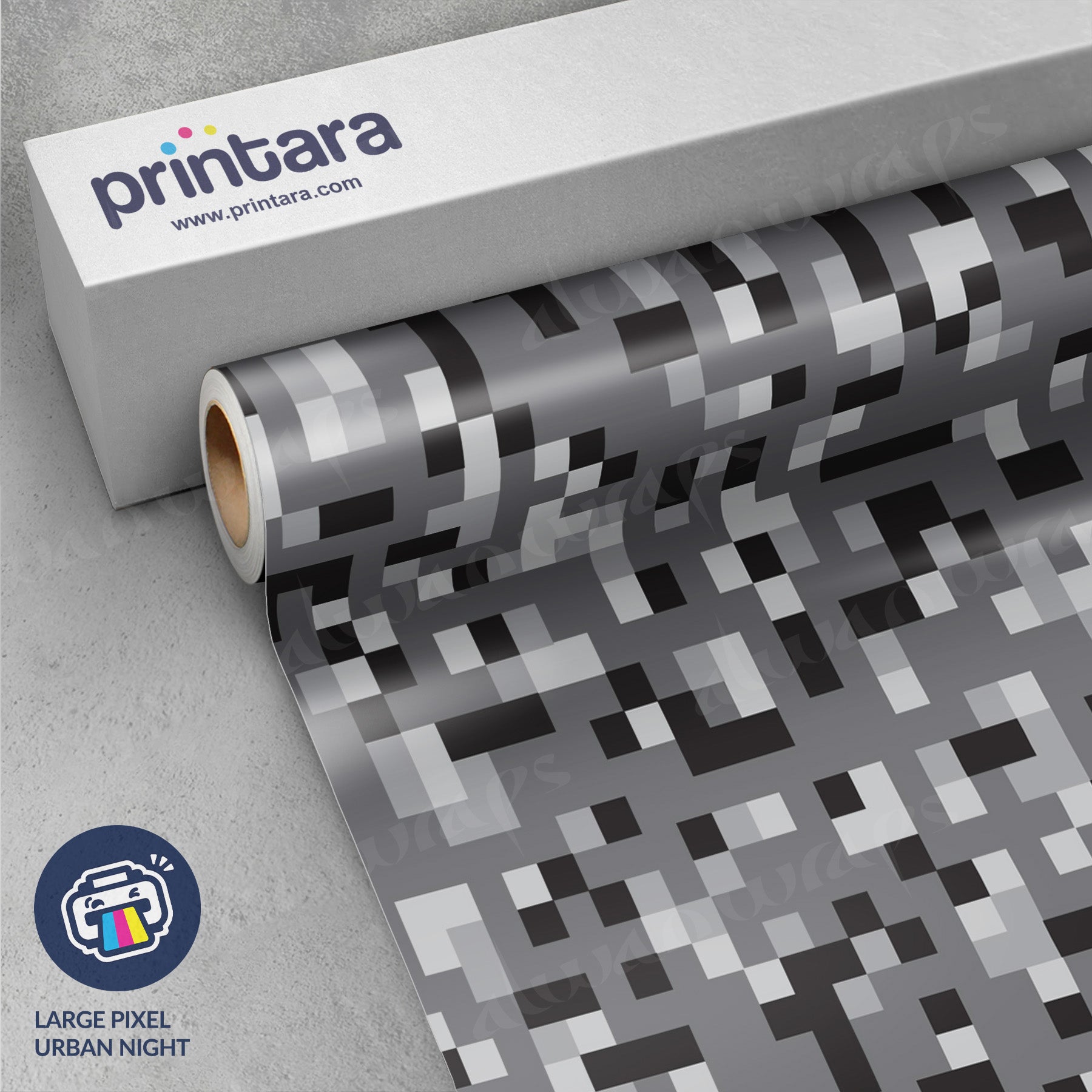 Large Pixel Urban Night Vinyl Wrap