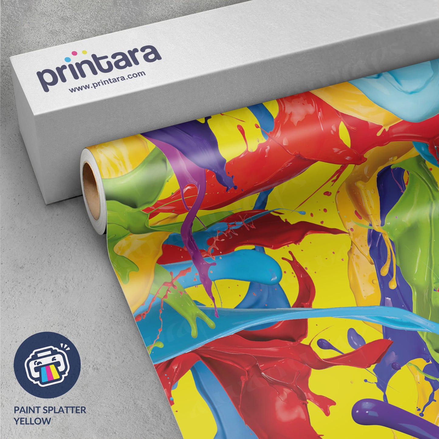 Paint Splatter Yellow Vinyl Wrap
