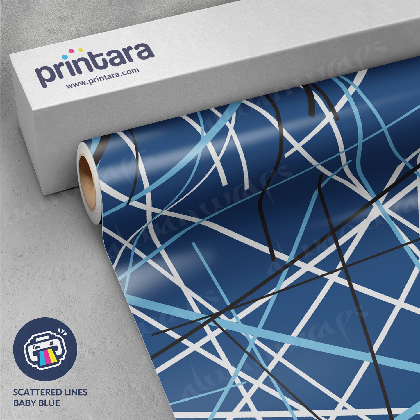 Printara Scattered Lines Baby Blue Vinyl Wrap