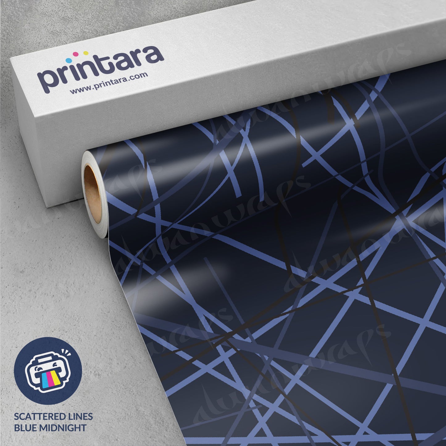 Printara Scattered Lines Blue Midnight Vinyl Wrap