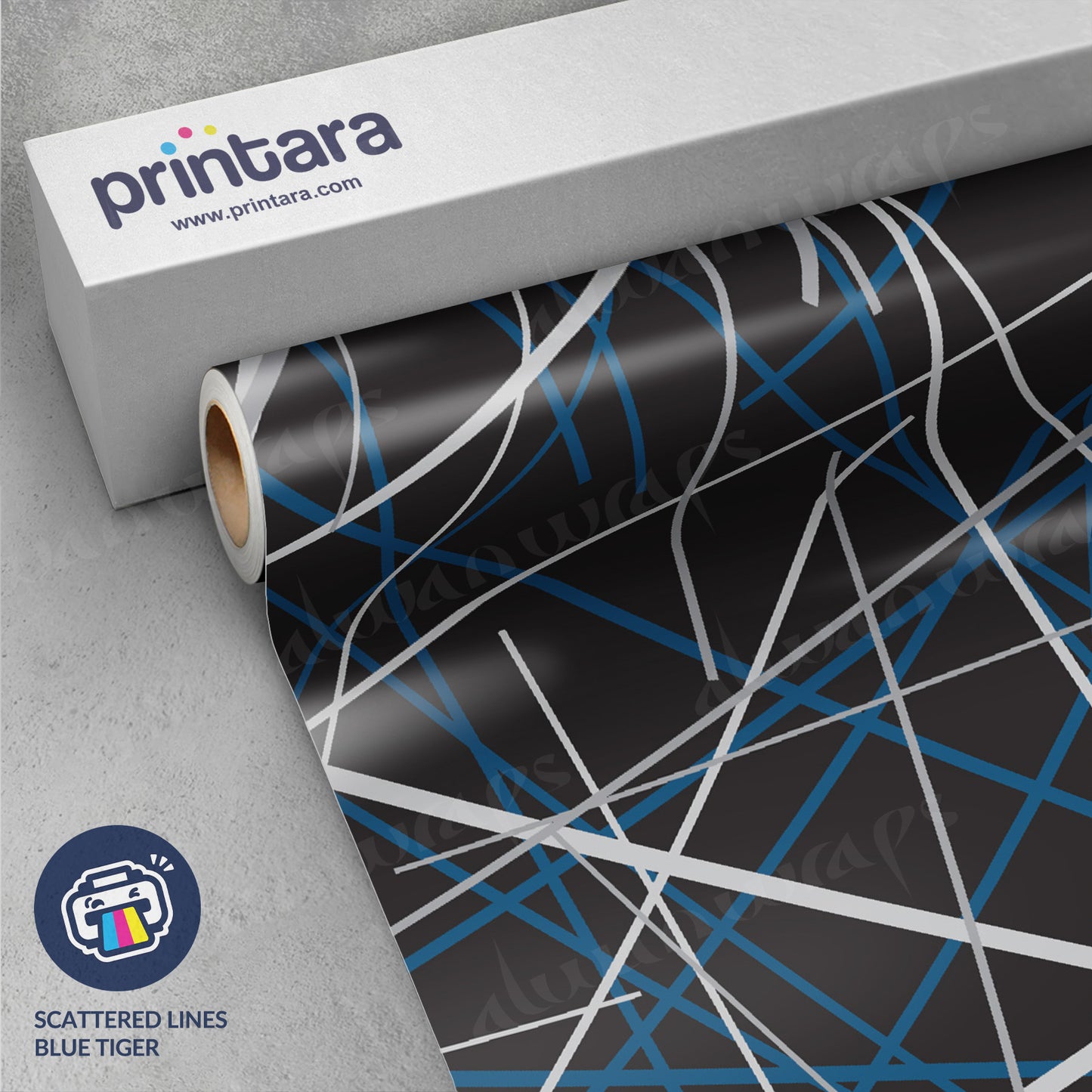 Printara Scattered Lines Blue Tiger Vinyl Wrap