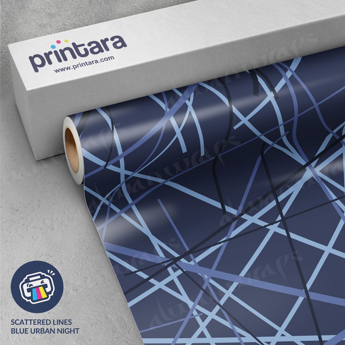 Printara Scattered Lines Blue Urban Night Vinyl Wrap