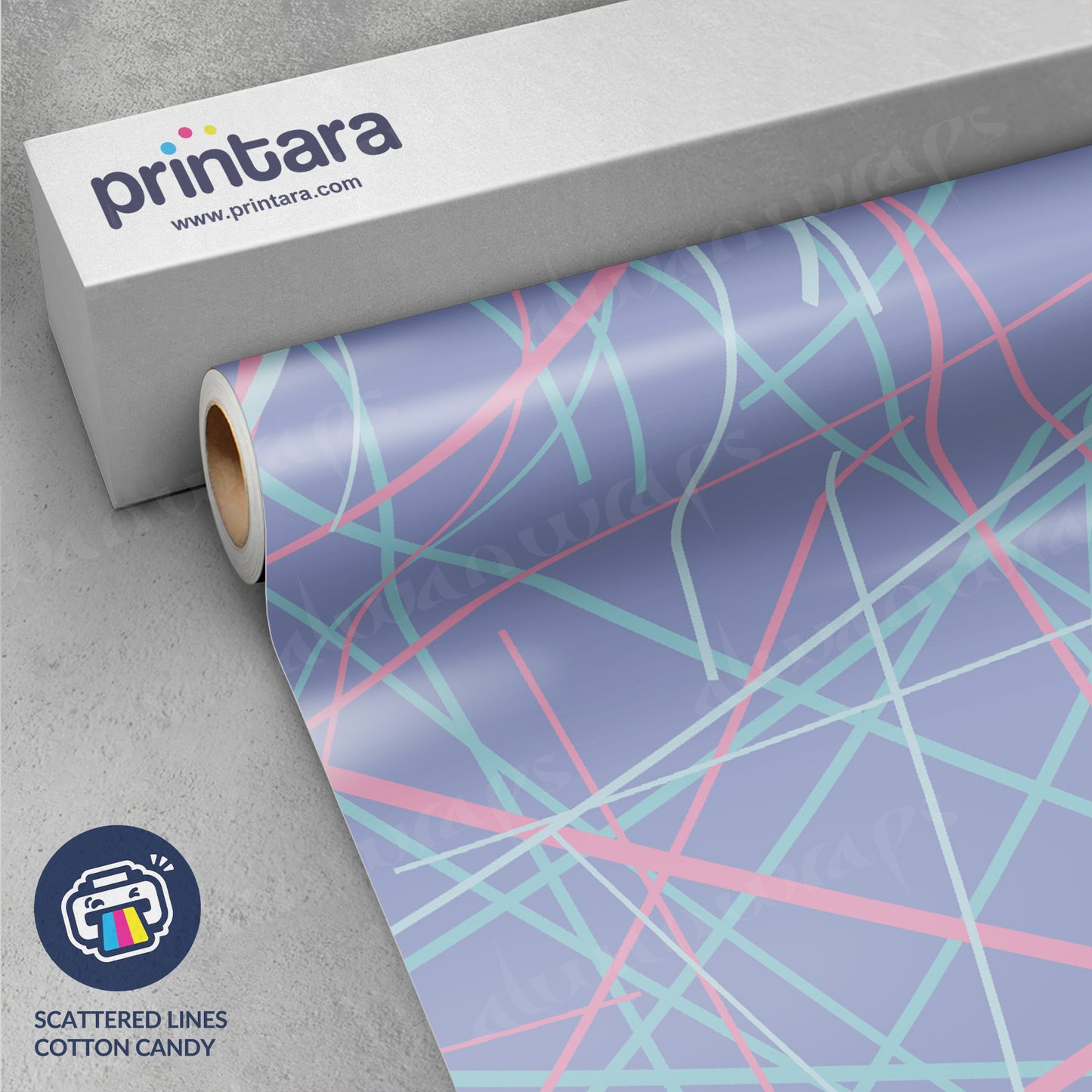 Printara Scattered Lines Cotton Candy Vinyl Wrap