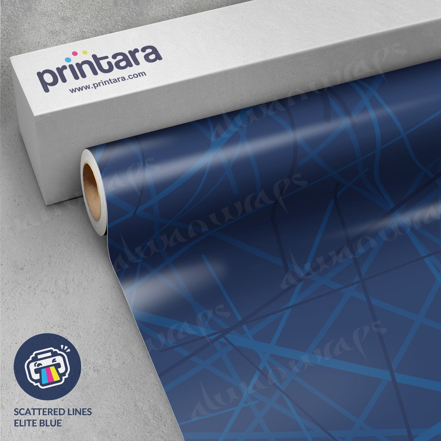 Printara Scattered Lines Elite Blue Vinyl Wrap