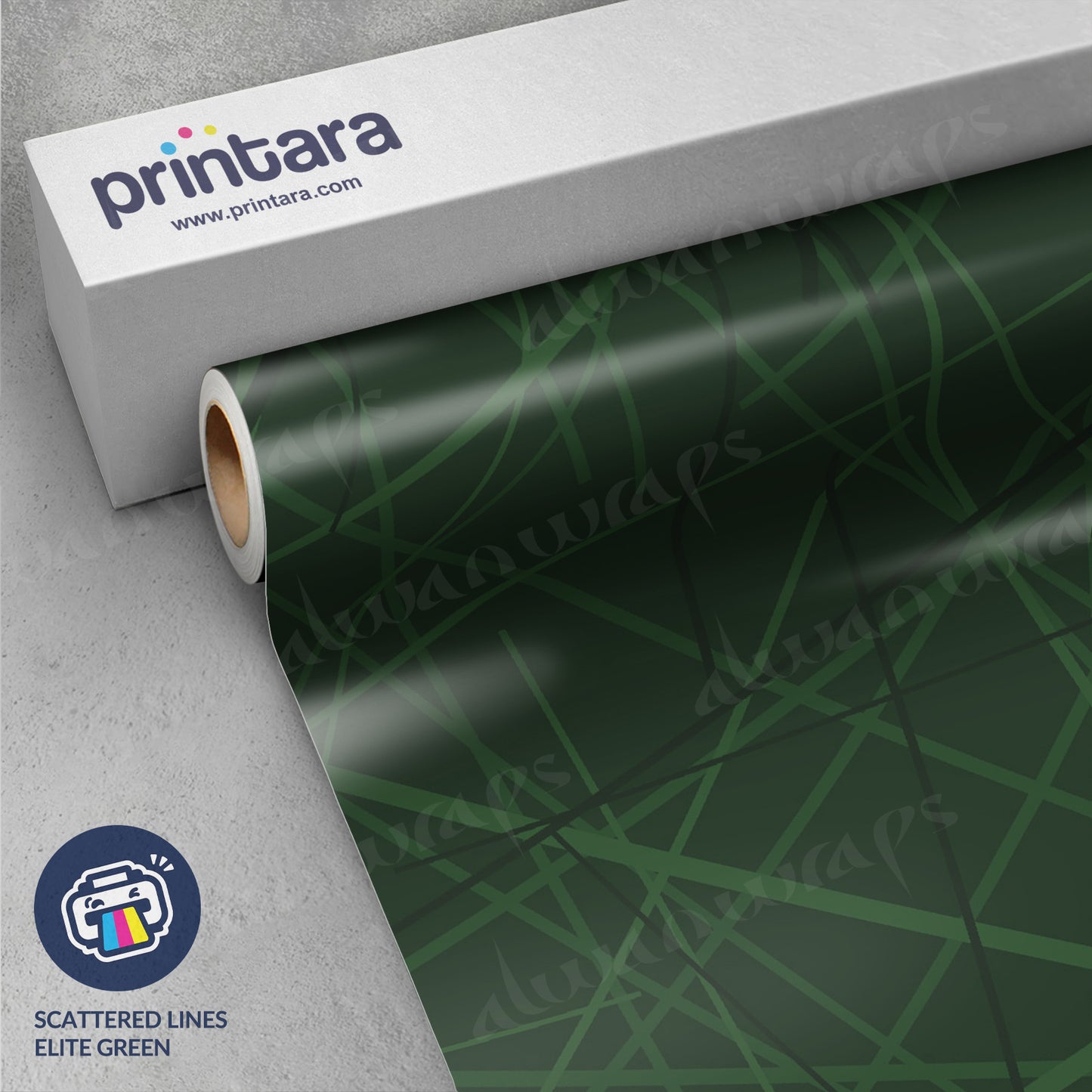 Printara Scattered Lines Elite Green Vinyl Wrap