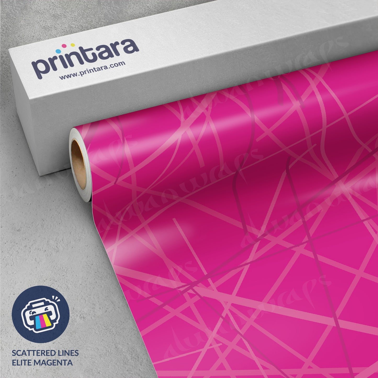 Printara Scattered Lines Elite Magenta Vinyl Wrap