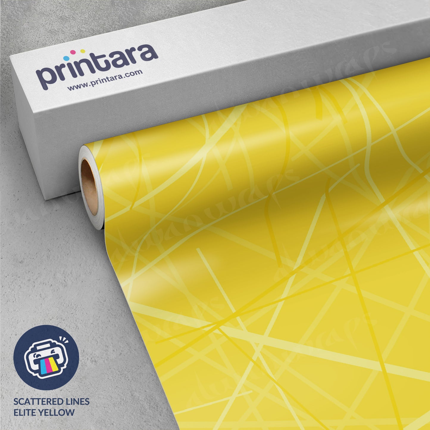 Printara Scattered Lines Elite Yellow Vinyl Wrap