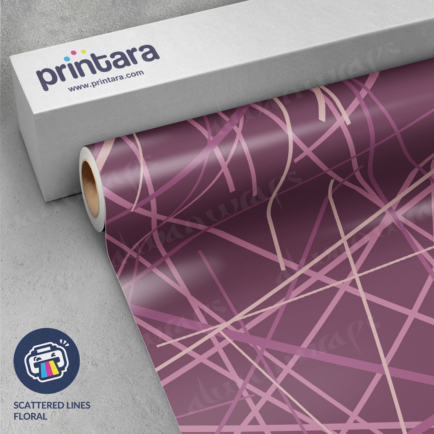 Printara Scattered Lines Floral Vinyl Wrap