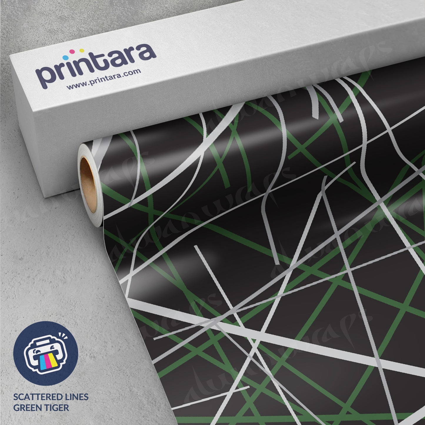 Printara Scattered Lines Green Tiger Vinyl Wrap