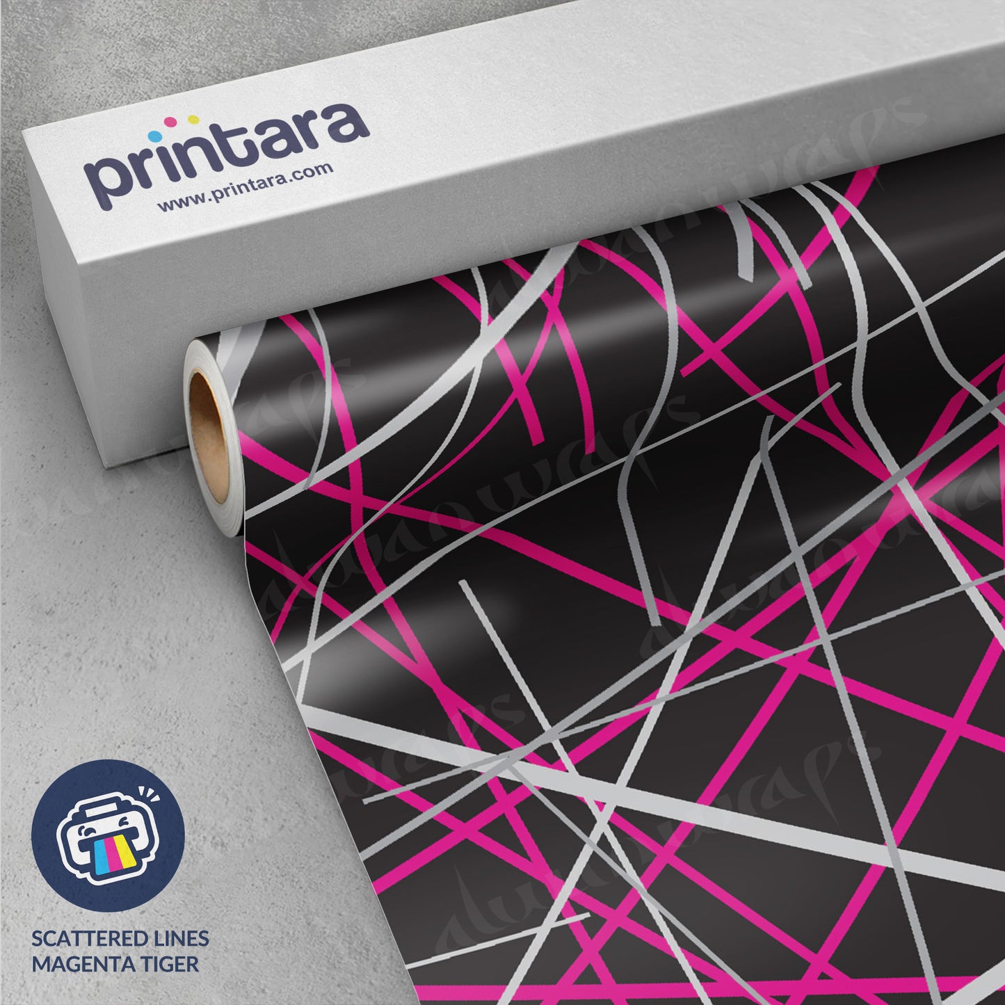 Printara Scattered Lines Magenta Tiger Vinyl Wrap