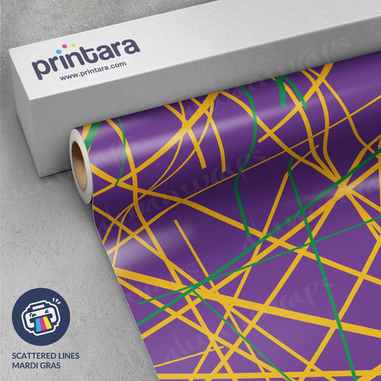 Printara Scattered Lines Mardi Gras Vinyl Wrap