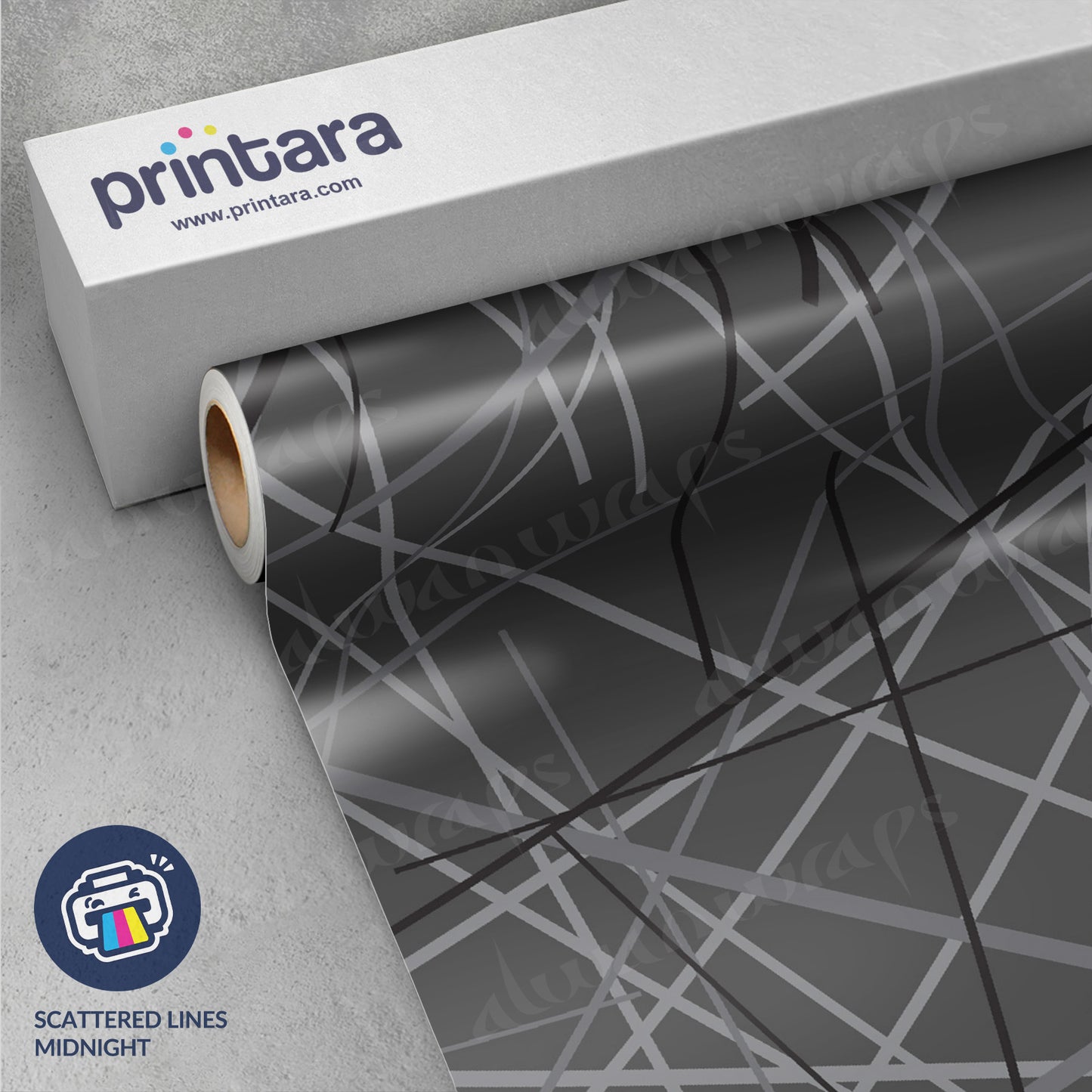 Printara Scattered Lines Midnight Vinyl Wrap