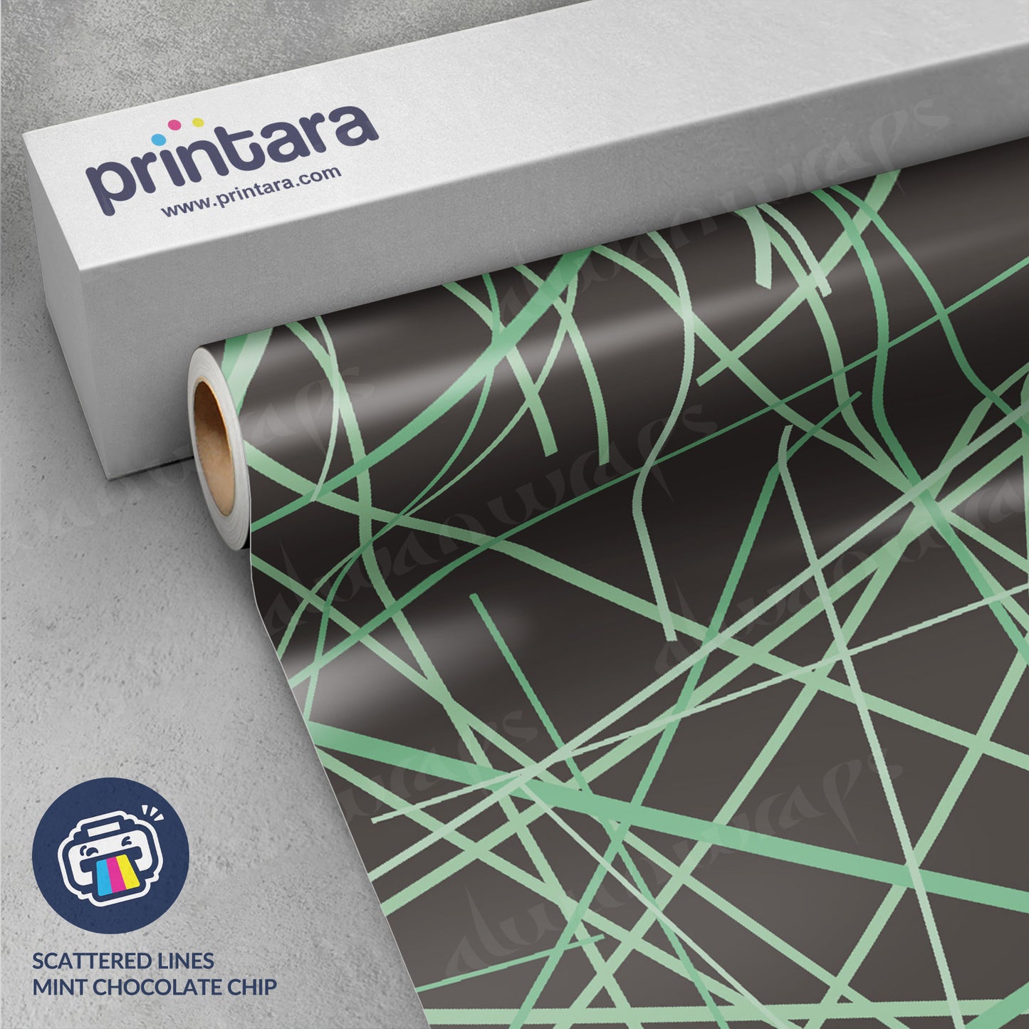 Printara Scattered Lines Mint Chocolate Chip Vinyl Wrap