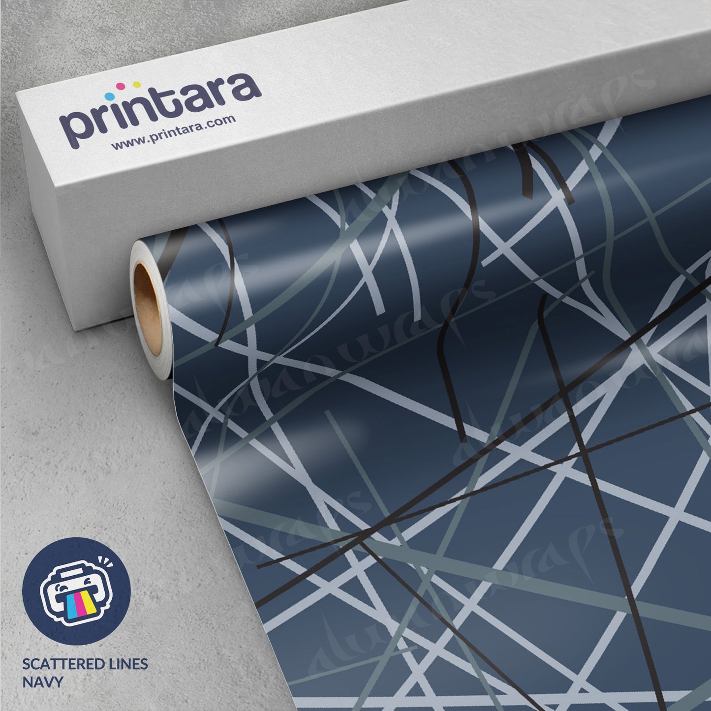 Printara Scattered Lines Navy Vinyl Wrap