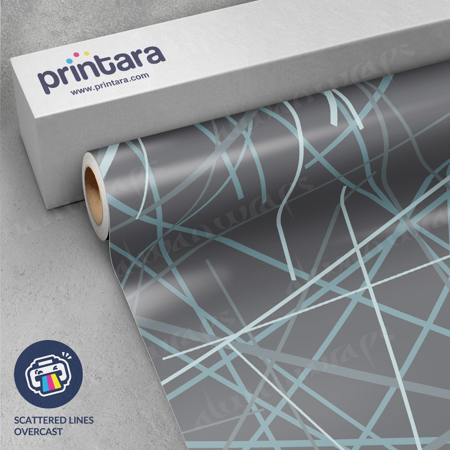 Printara Scattered Lines Overcast Vinyl Wrap