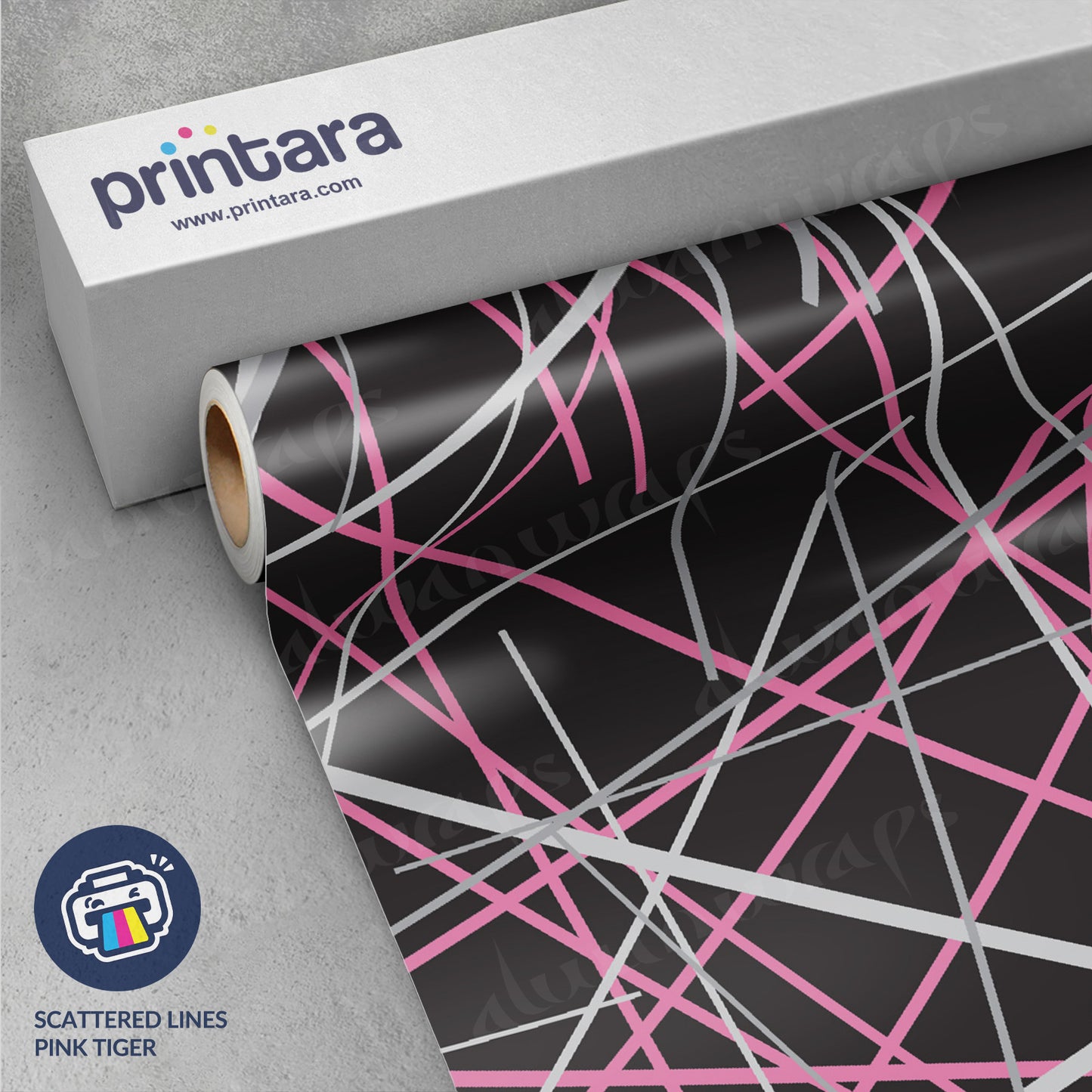 Printara Scattered Lines Pink Tiger Vinyl Wrap