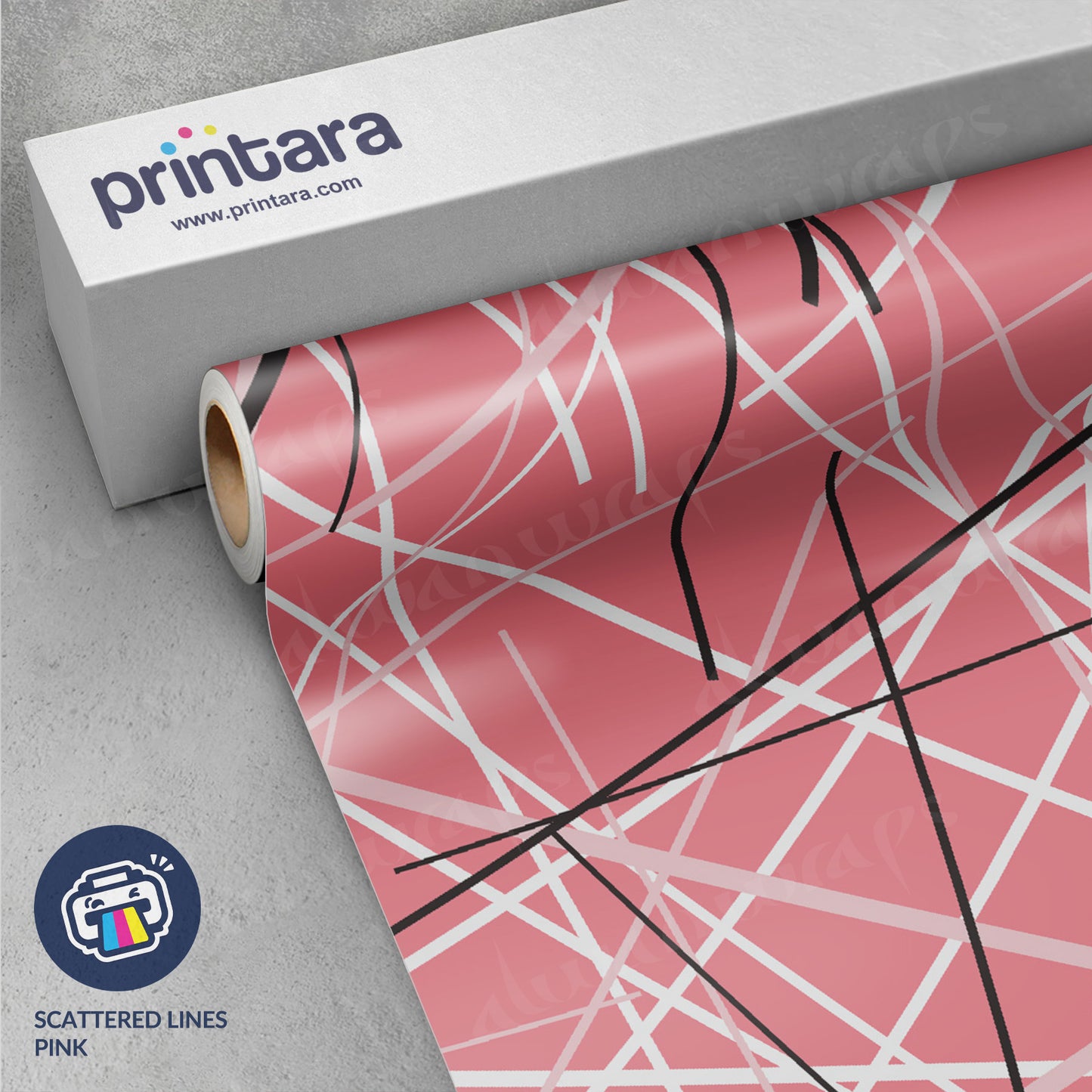 Printara Scattered Lines Pink Vinyl Wrap