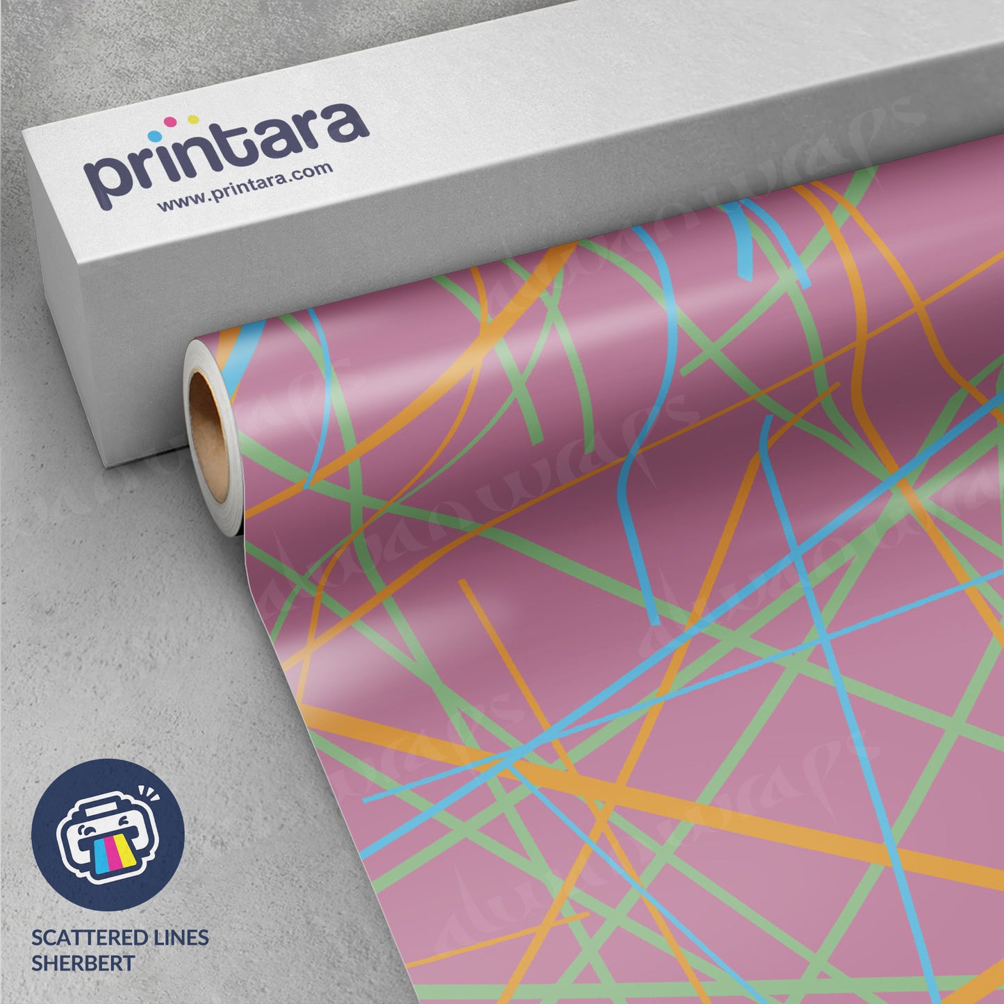 Printara Scattered Lines Sherbert Vinyl Wrap