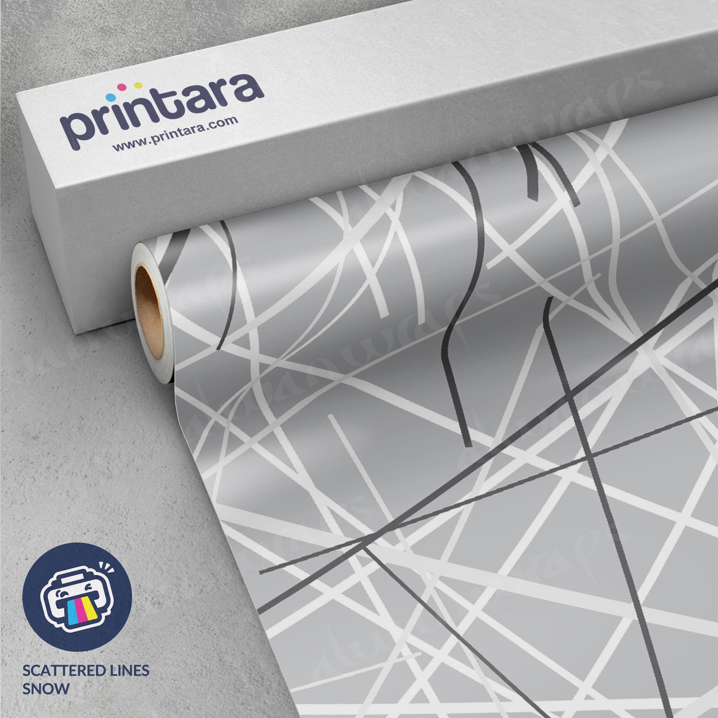 Printara Scattered Lines Snow Vinyl Wrap